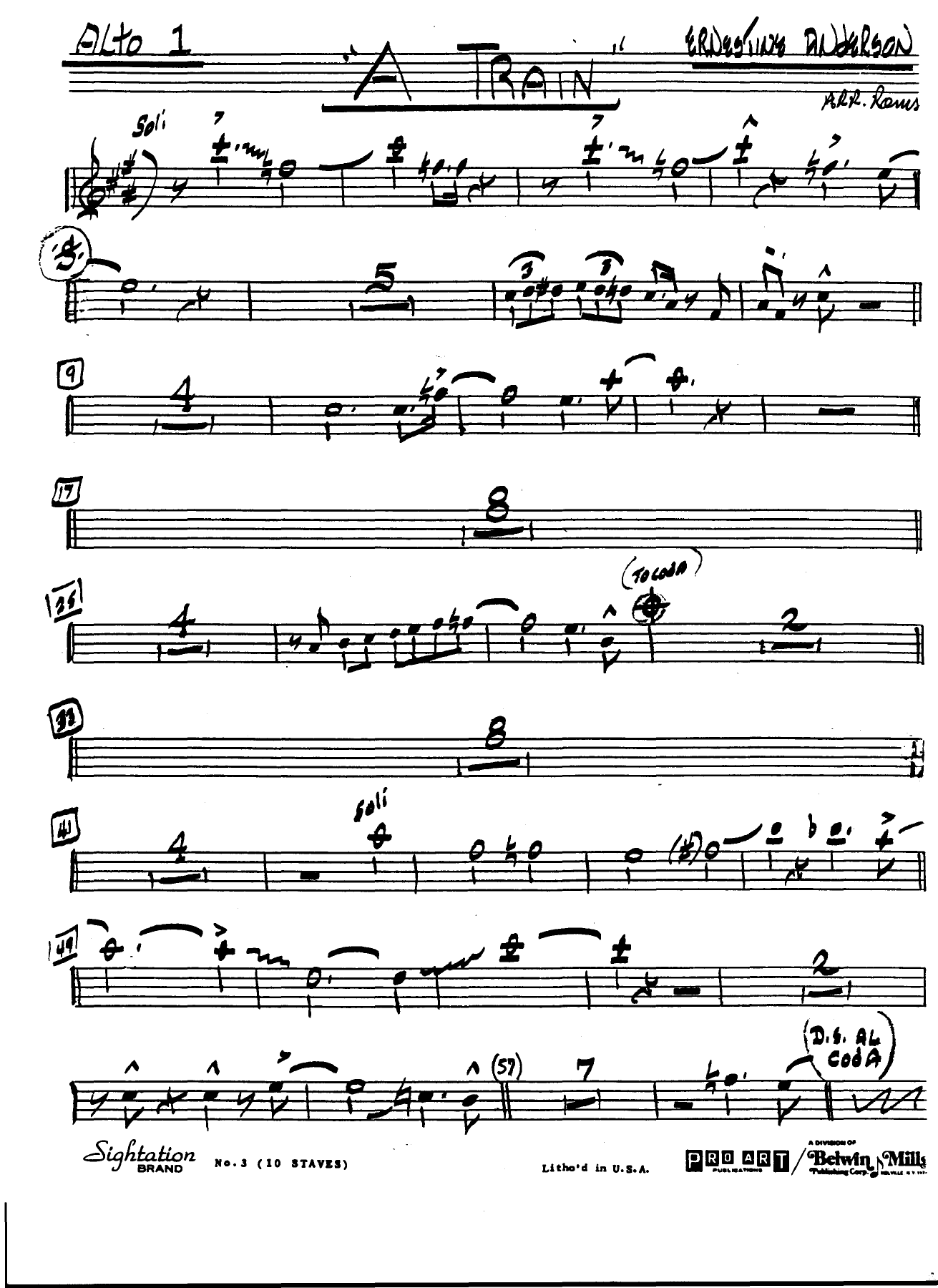 A Train — sheet music preview