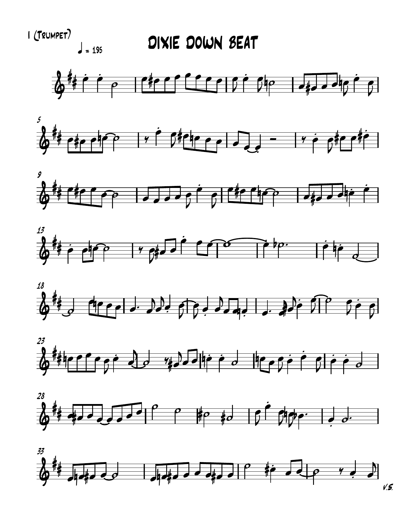 Dixie Down Beat — sheet music preview