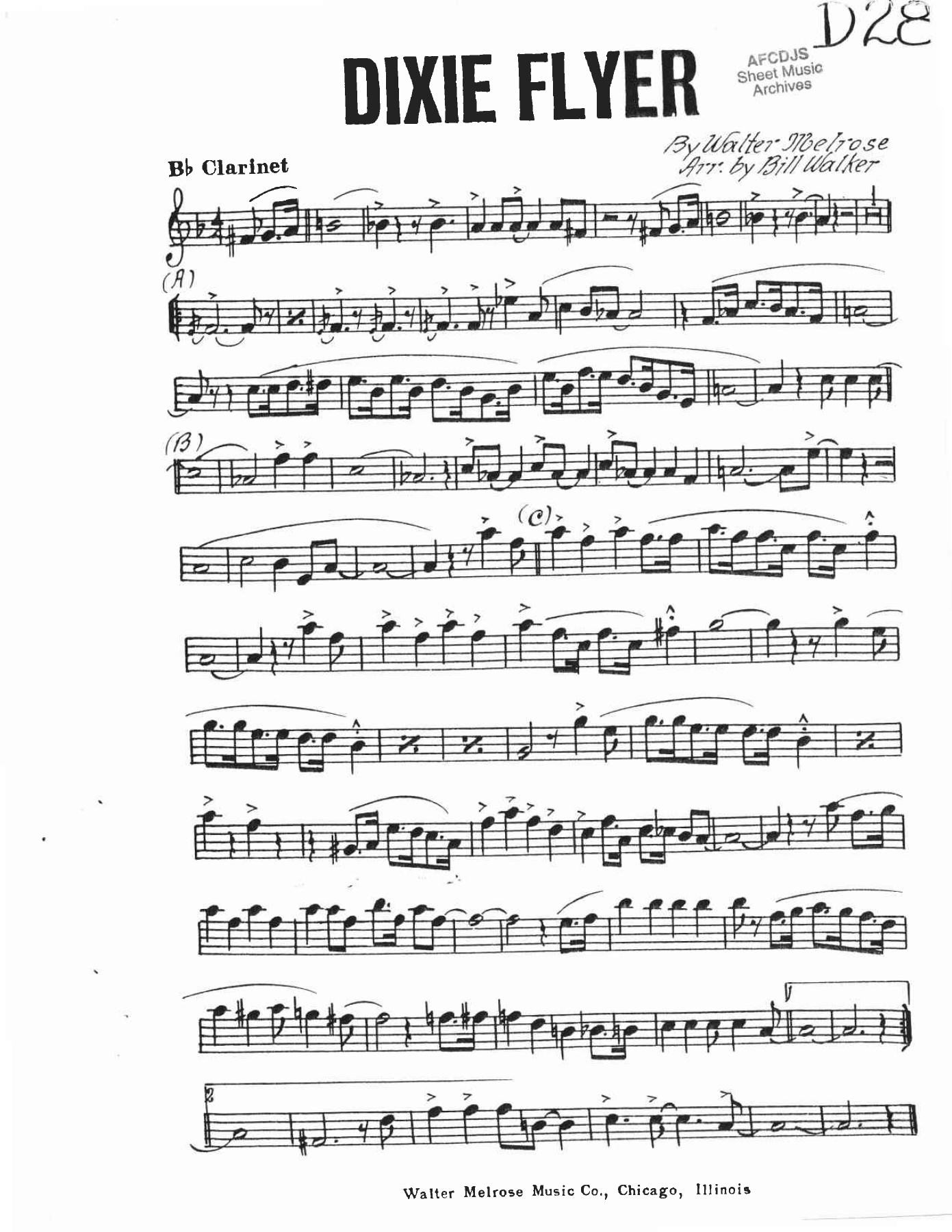 Dixie Flyer — sheet music preview