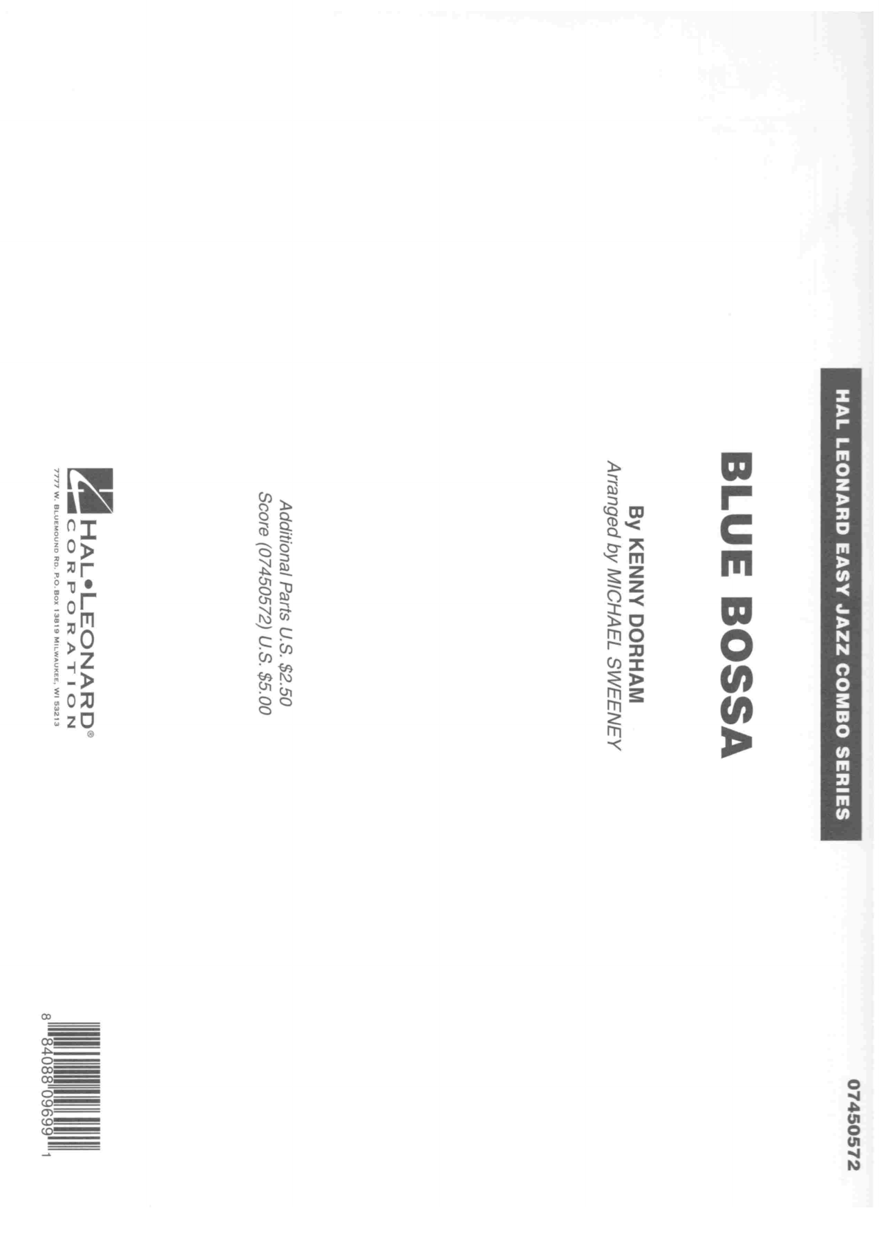 Blue Bossa (M.Sweeney) Combo. — sheet music preview