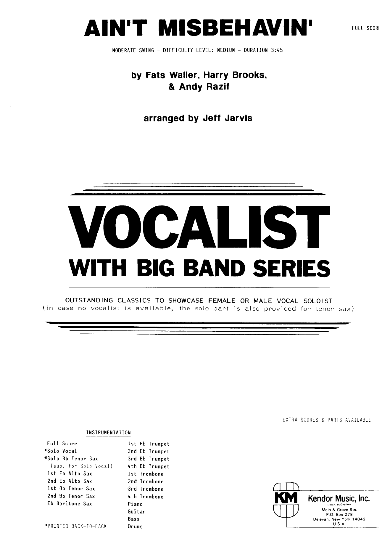 Ain't Misbehavin' — sheet music preview