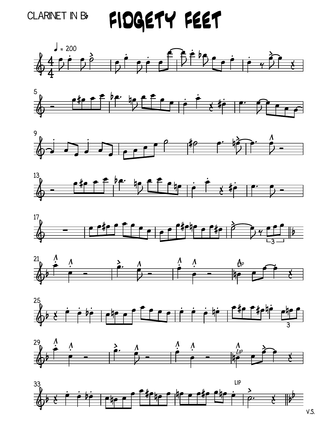 Fidgety Feet — sheet music preview