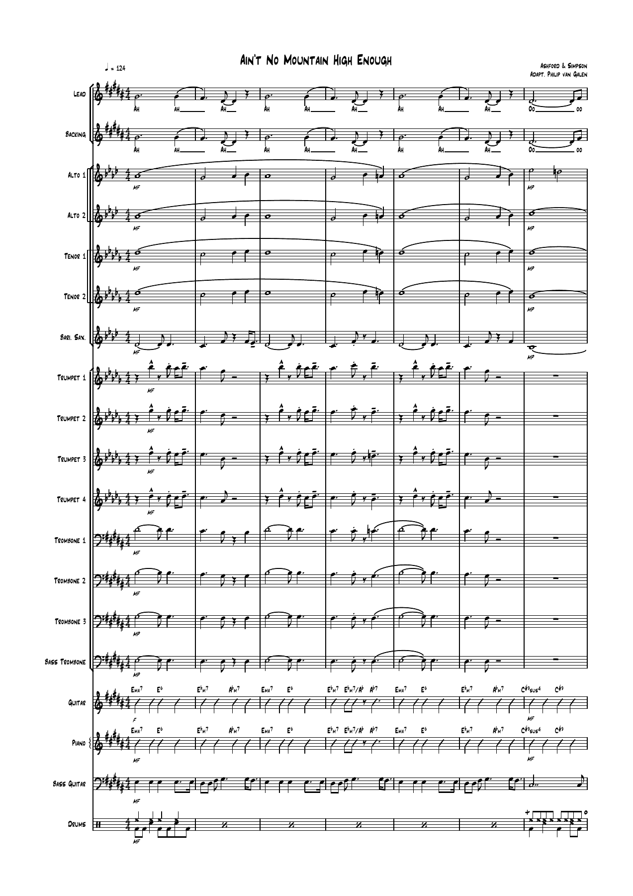 Ain't No Mountain High Enough — sheet music preview