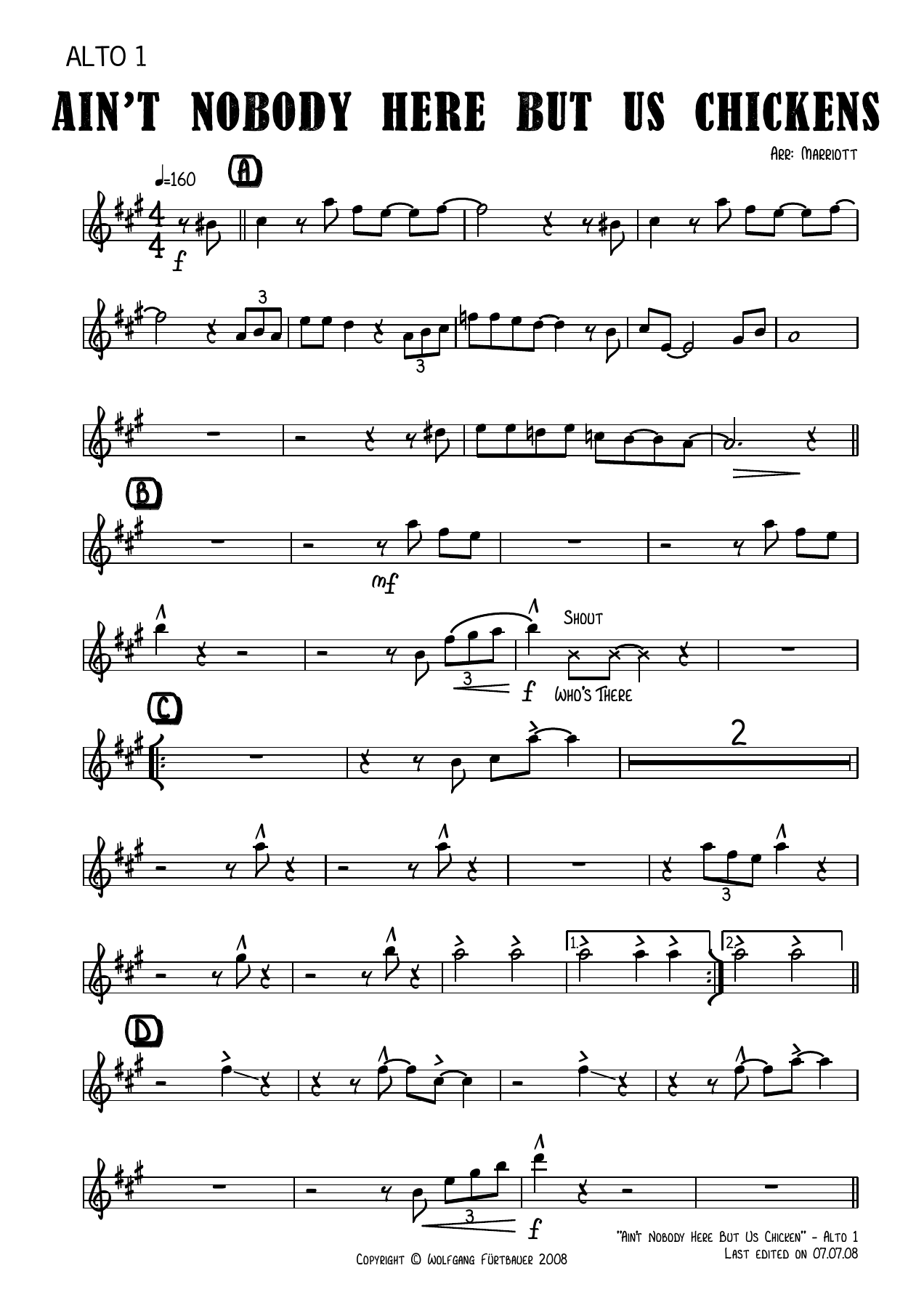 Ain't Nobody Here But Us Chickens — sheet music preview