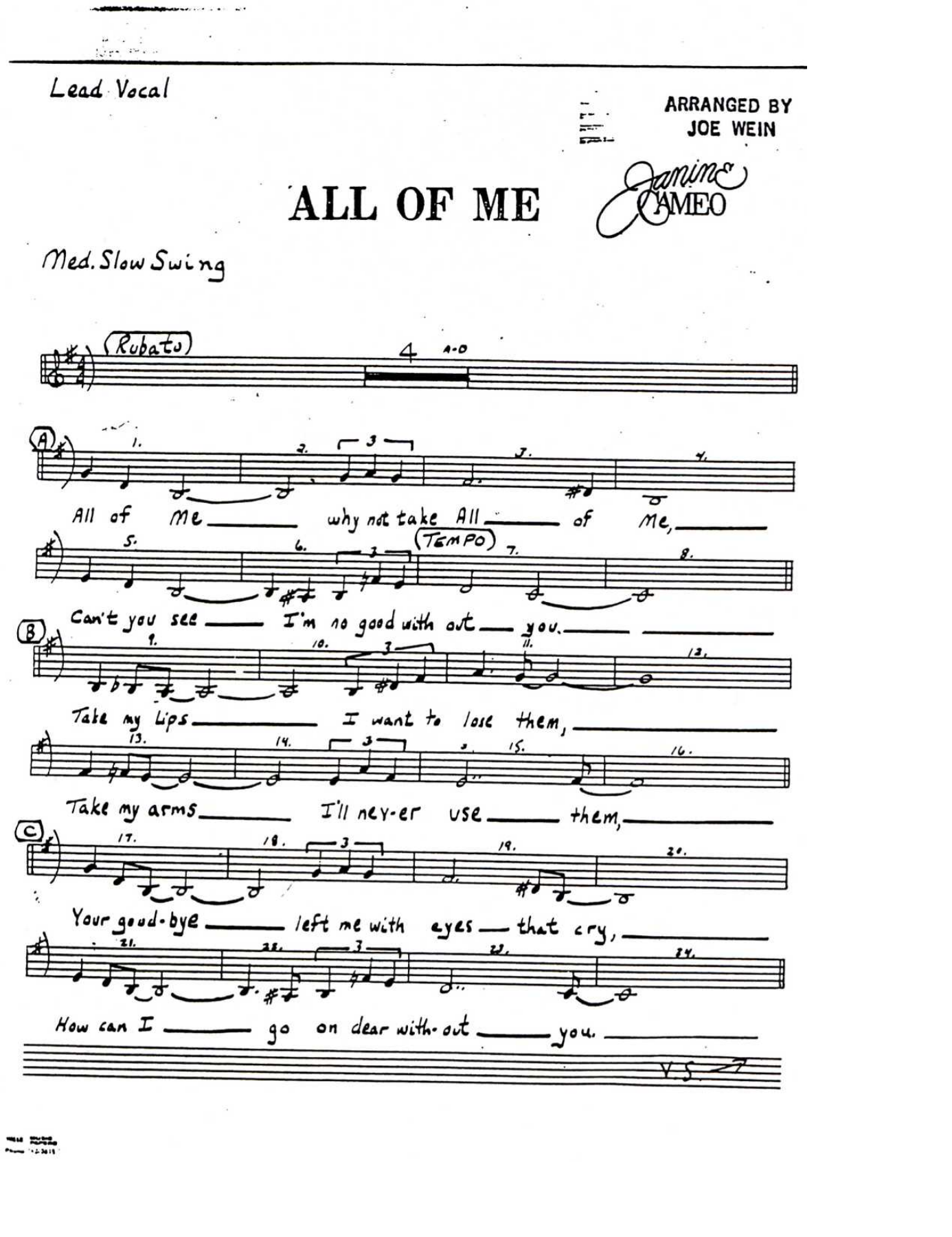 All Of Me — sheet music preview
