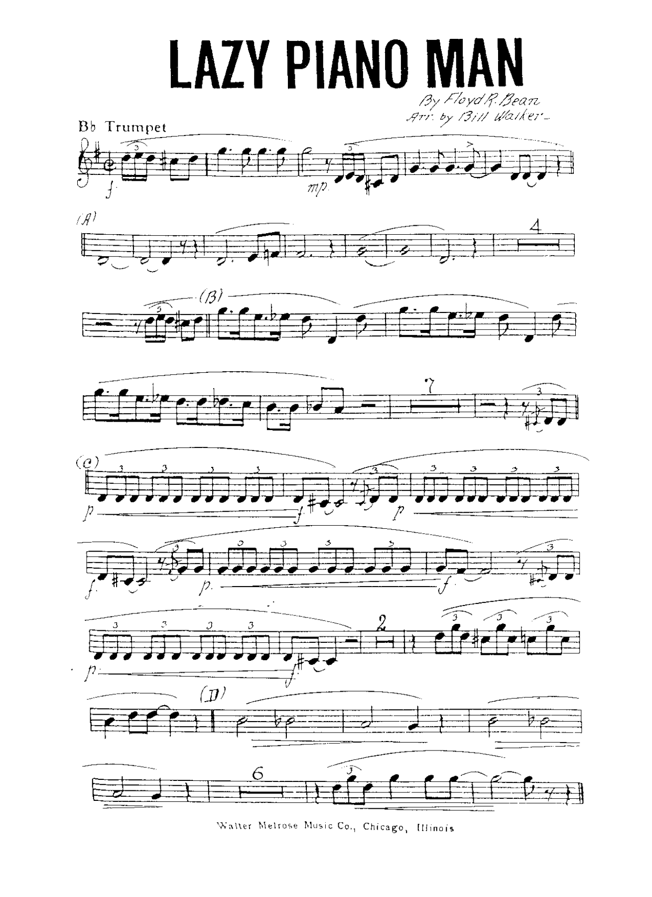 Lazy Piano Man — sheet music preview