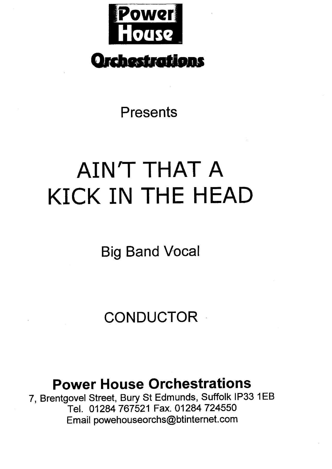 Ain't That A Kick In The Head — sheet music preview