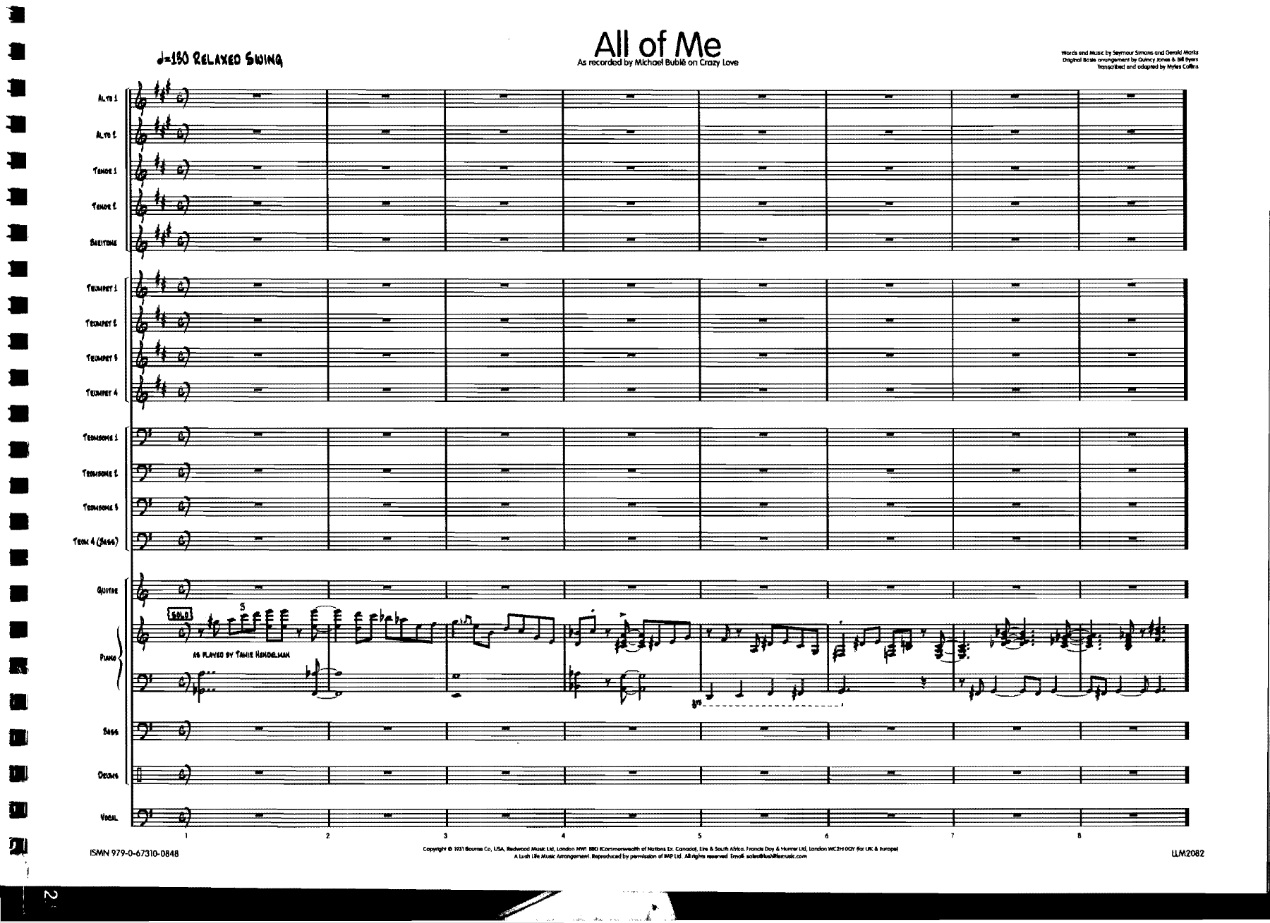All Of Me Vocal — sheet music preview