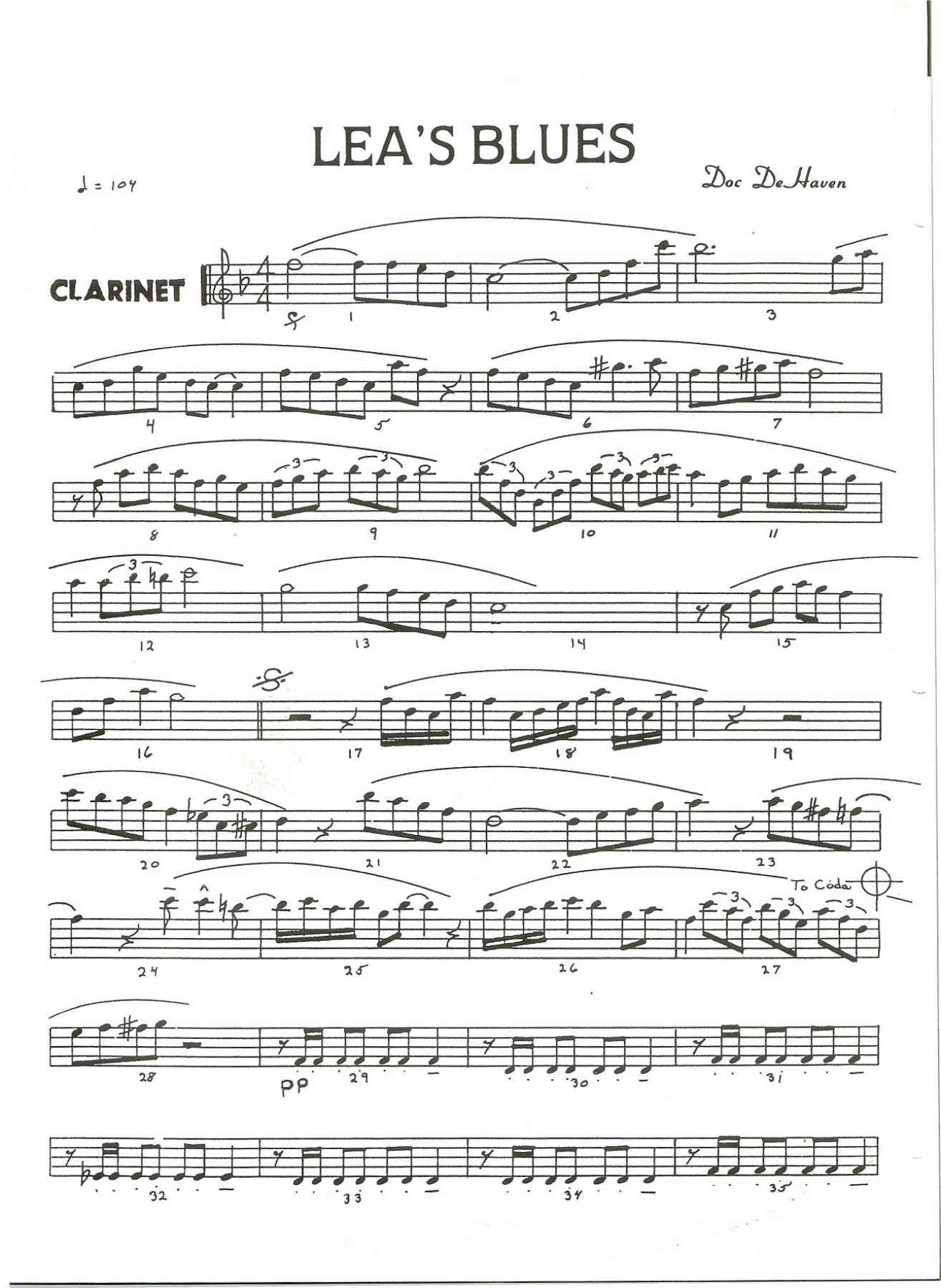 Lea's Blues — sheet music preview