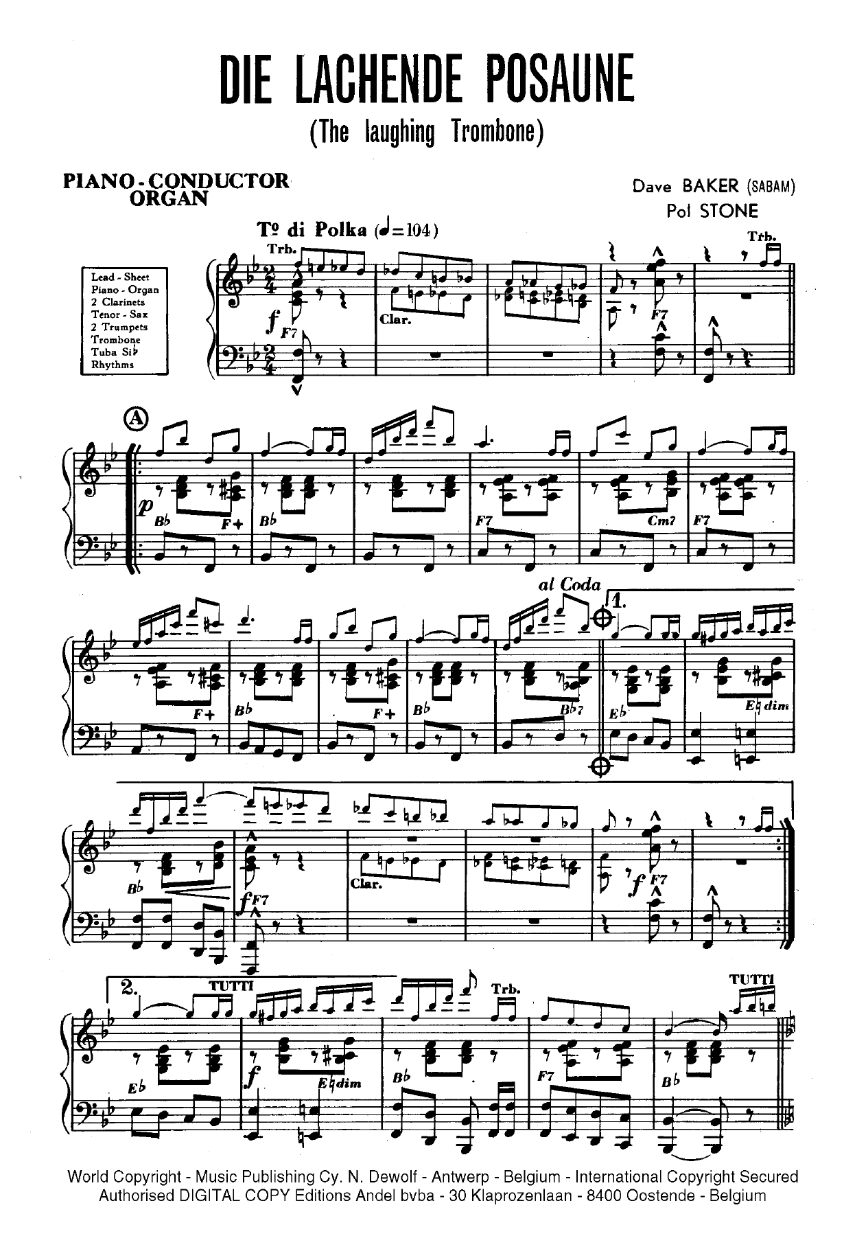 Die Lachende Posaune — sheet music preview