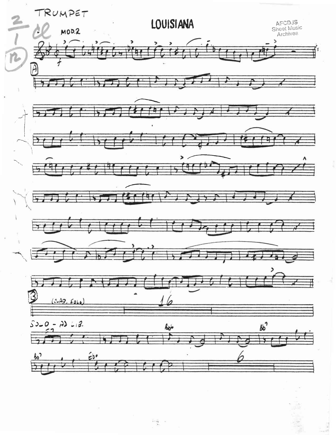 Louisiana — sheet music preview