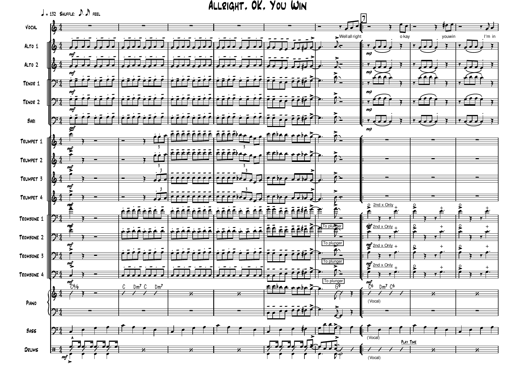 Alright,Ok,You Win — sheet music preview