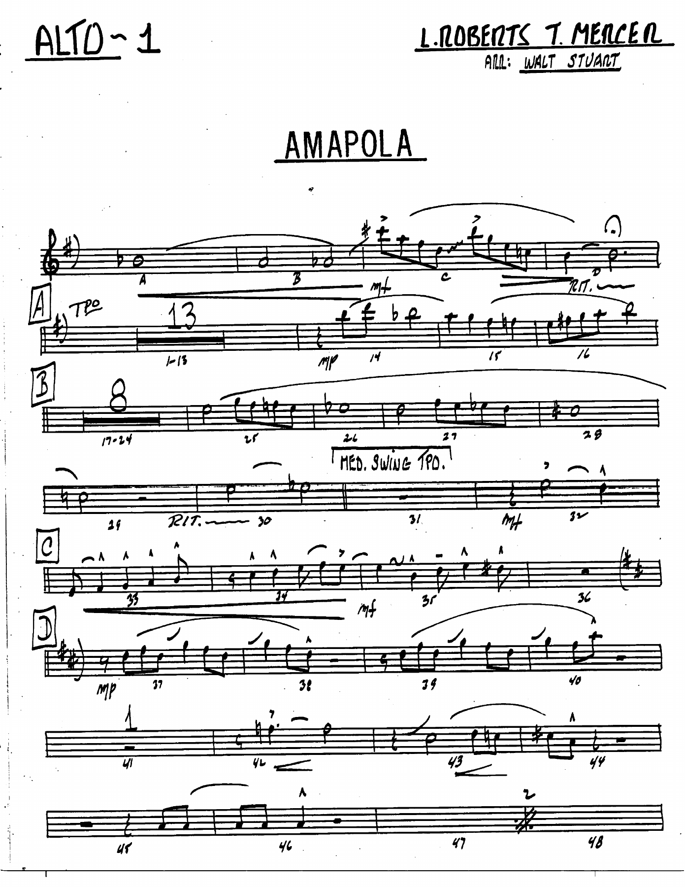 Amapola — sheet music preview