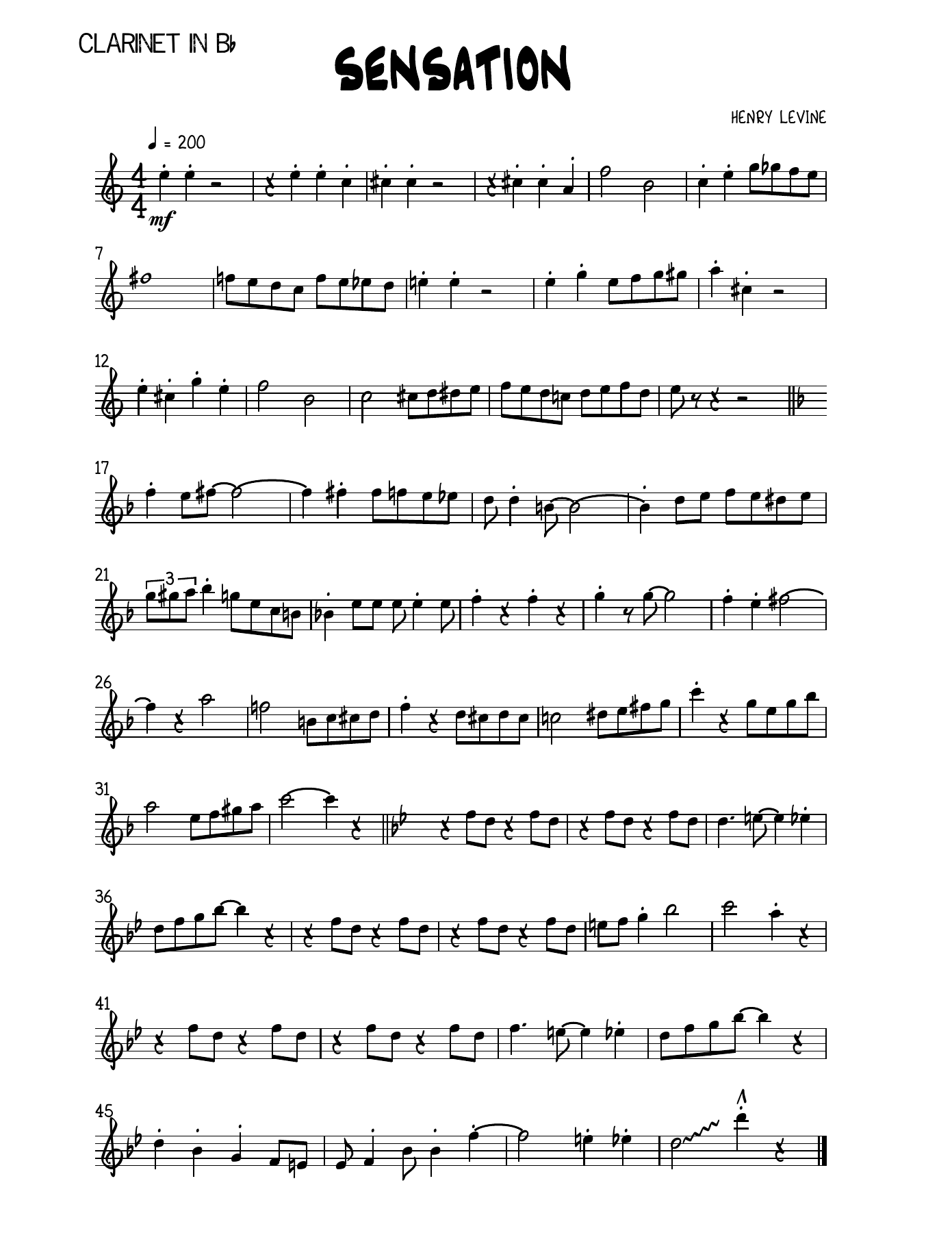 Sensation (H.Levine) 1113 — sheet music preview