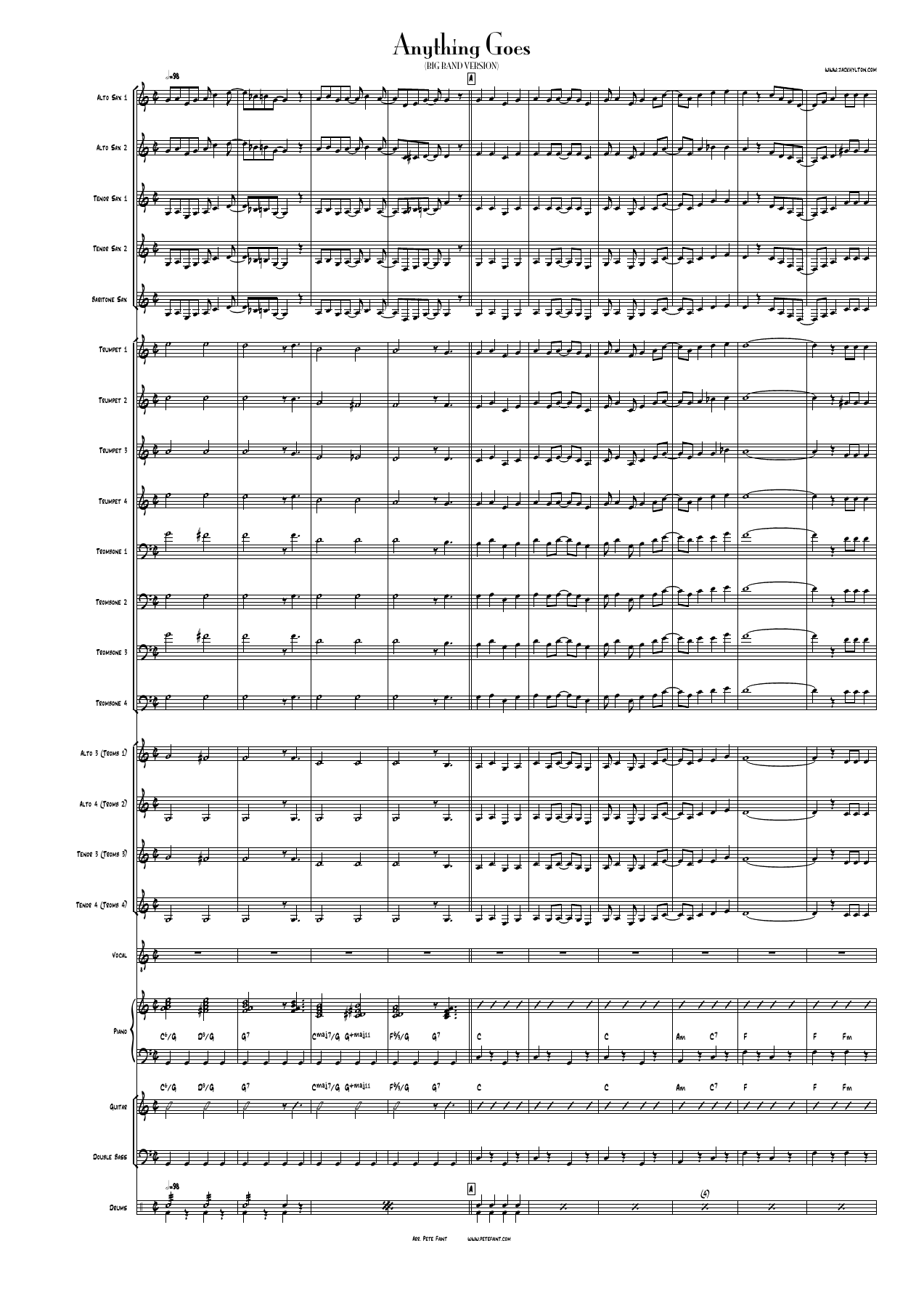 Anything Goes — sheet music preview