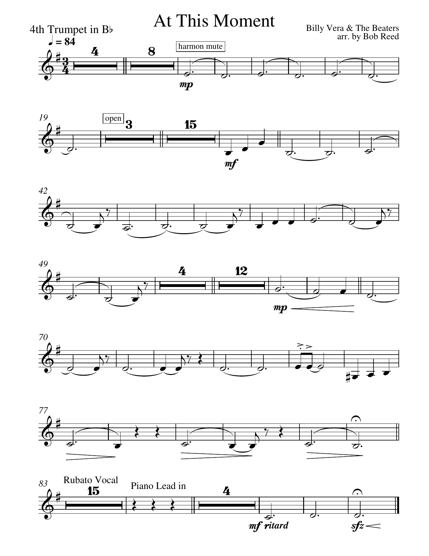At This Moment — sheet music preview