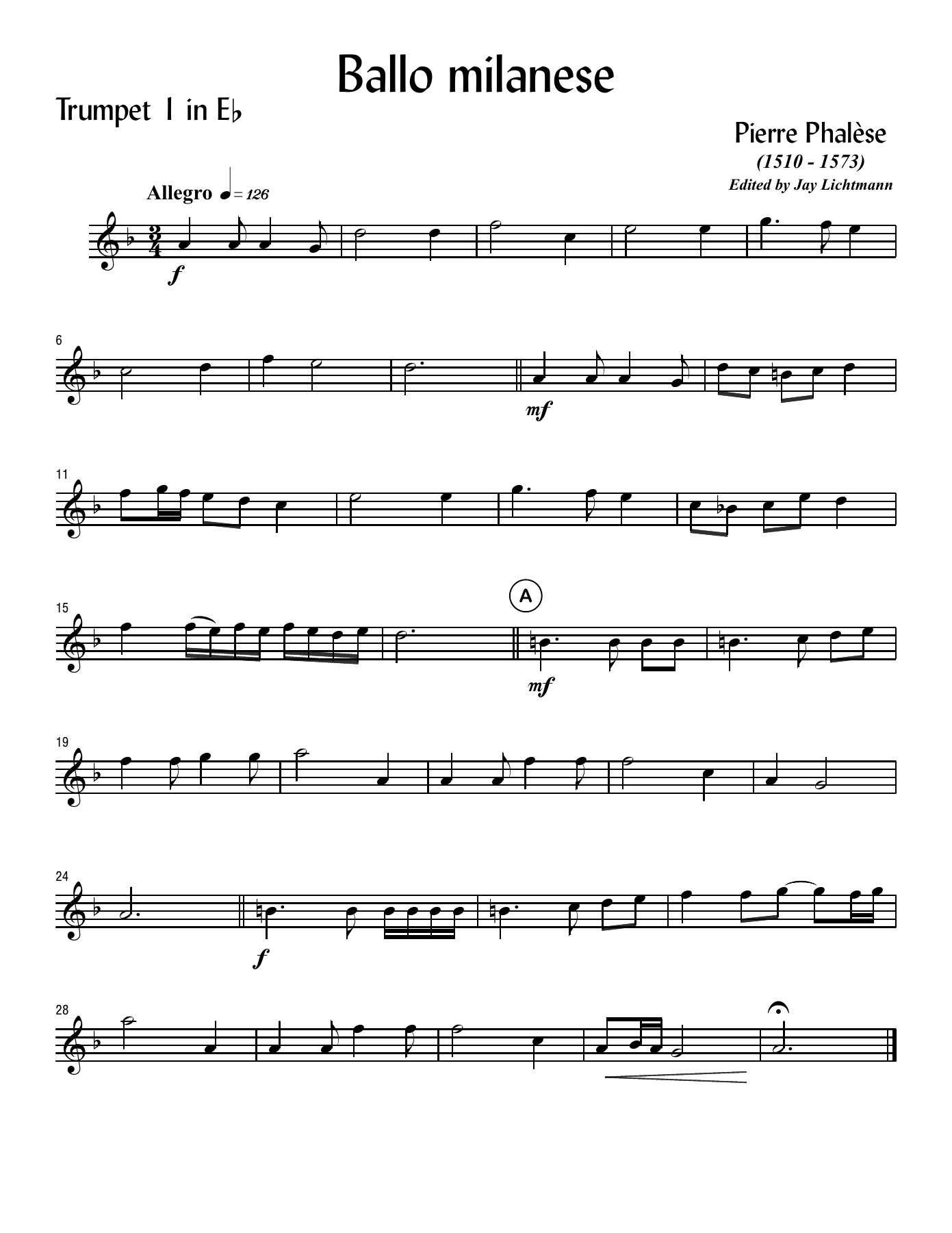 Ballo milanese — sheet music preview