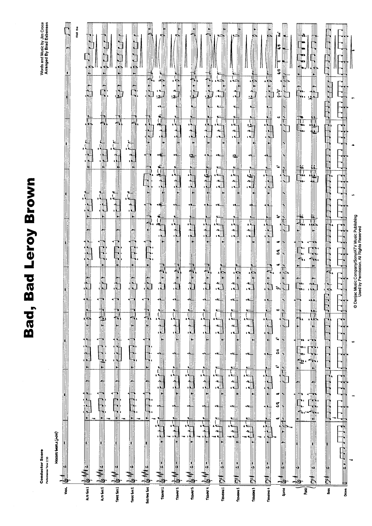 Bad, Bad Leroy Brown — sheet music preview