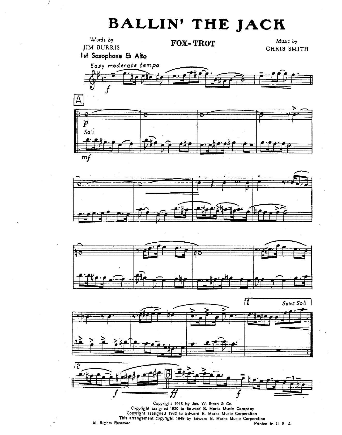 Ballin' The Jack — sheet music preview