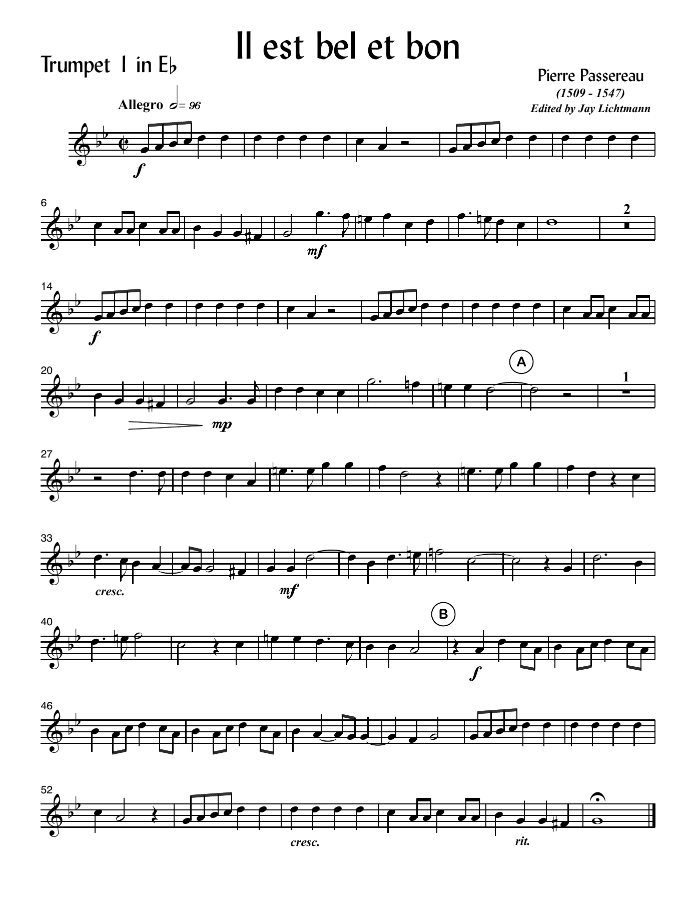 Il est bel et bon — sheet music preview