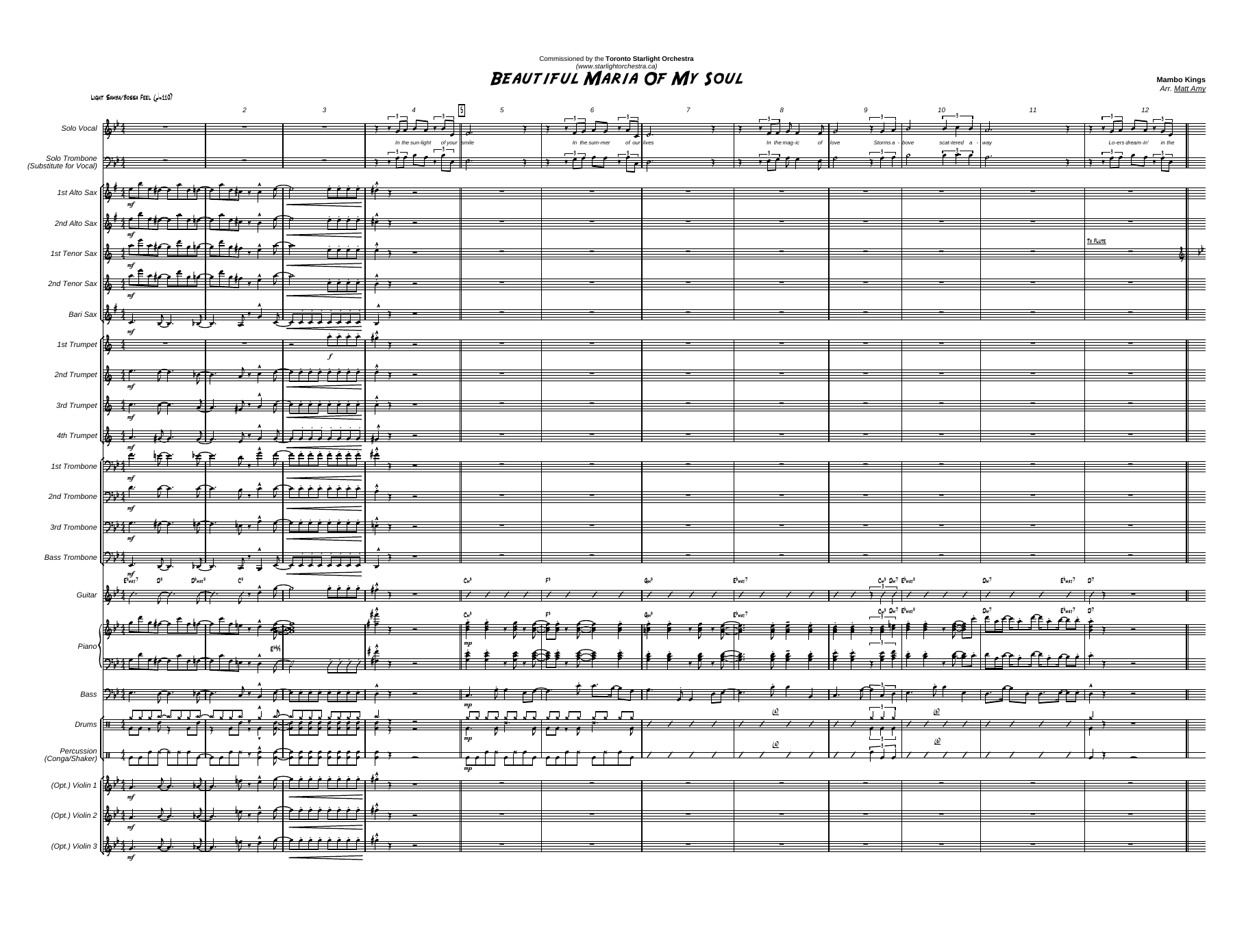 Beautiful Maria Of My Soul — Big Band Vocal sheet music by M.Amy | Jazz Standard