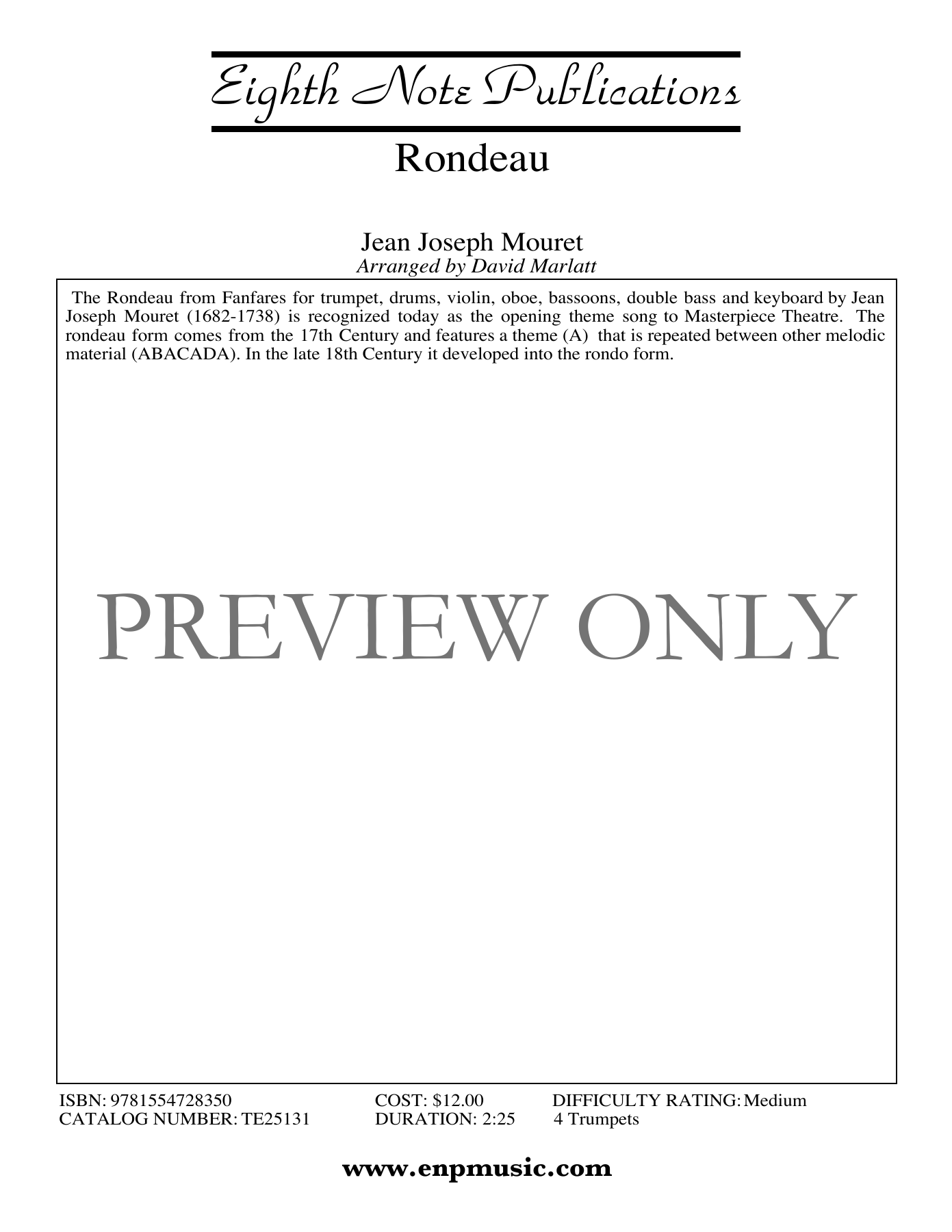 Rondeau — sheet music preview