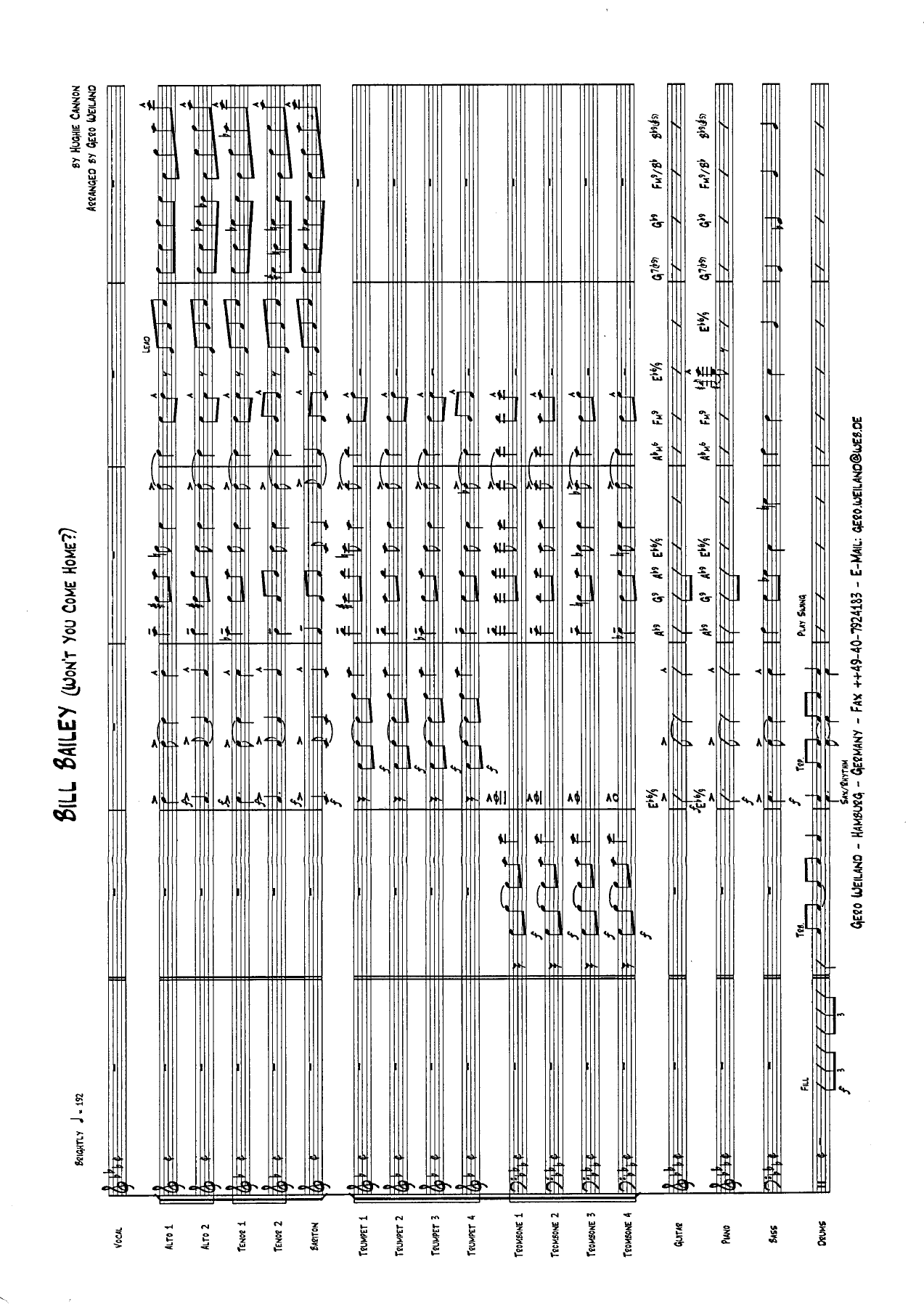 Bill Bailey (Won't You Please Come Home) — sheet music preview