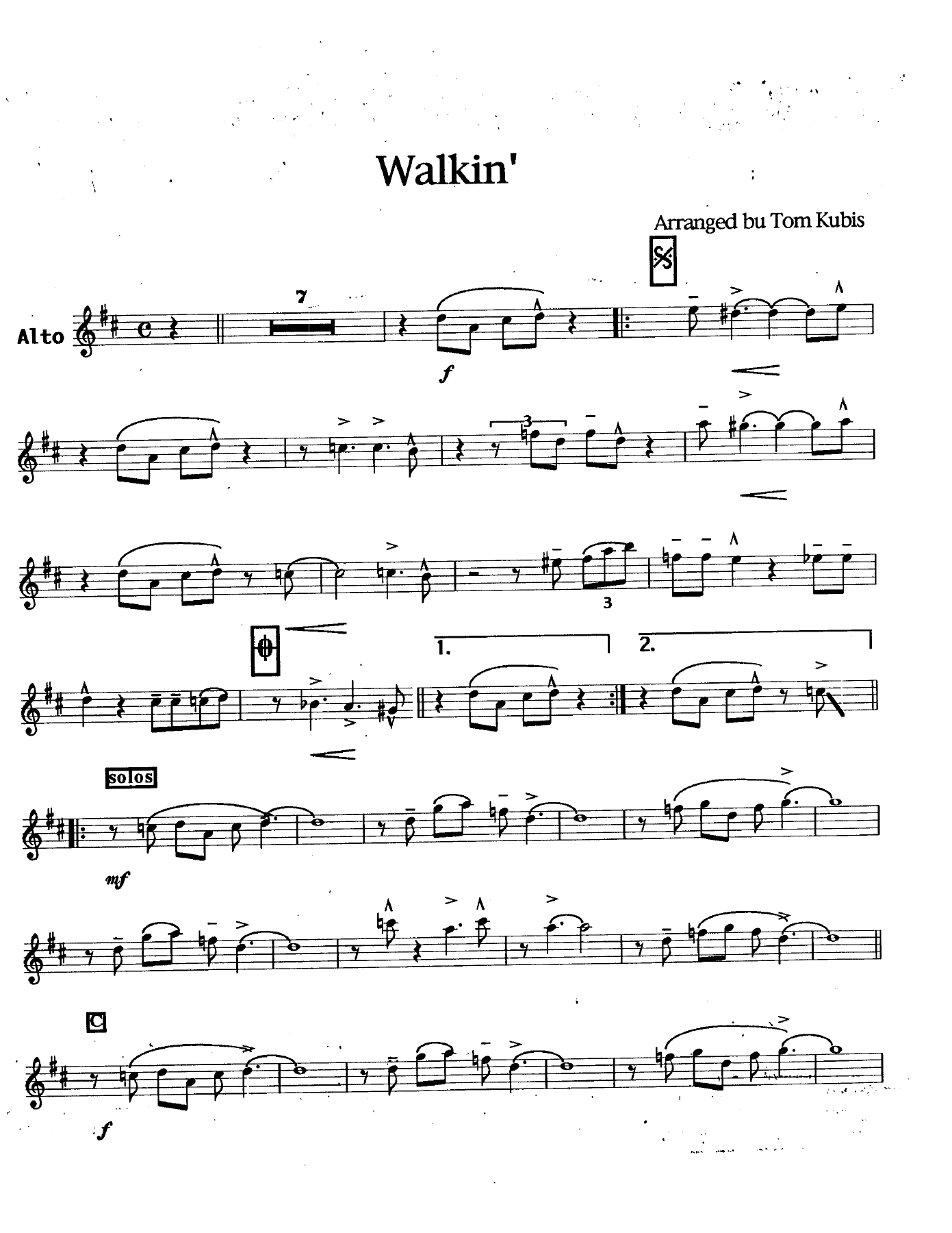 Walkin' (T.Kubis) 3214 — sheet music preview