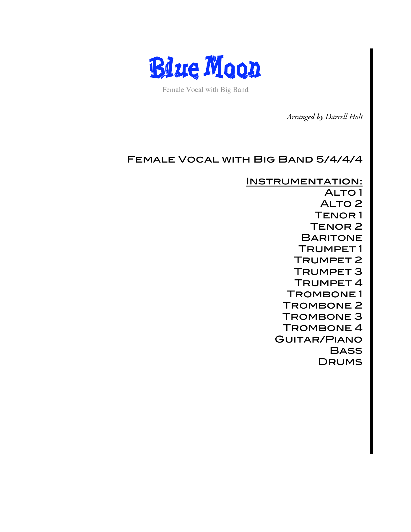 Blue Moon — sheet music preview