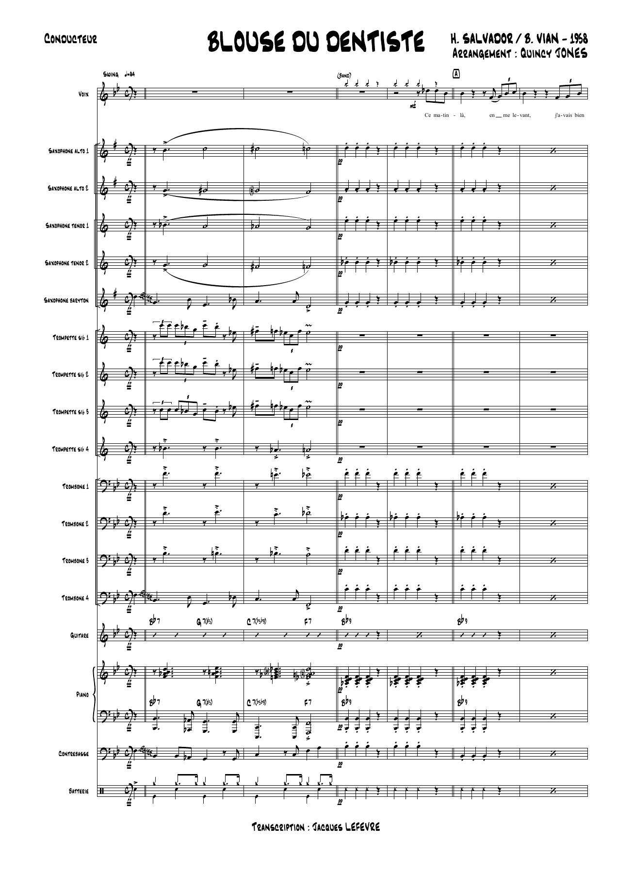Blouse Du Dentiste — sheet music preview