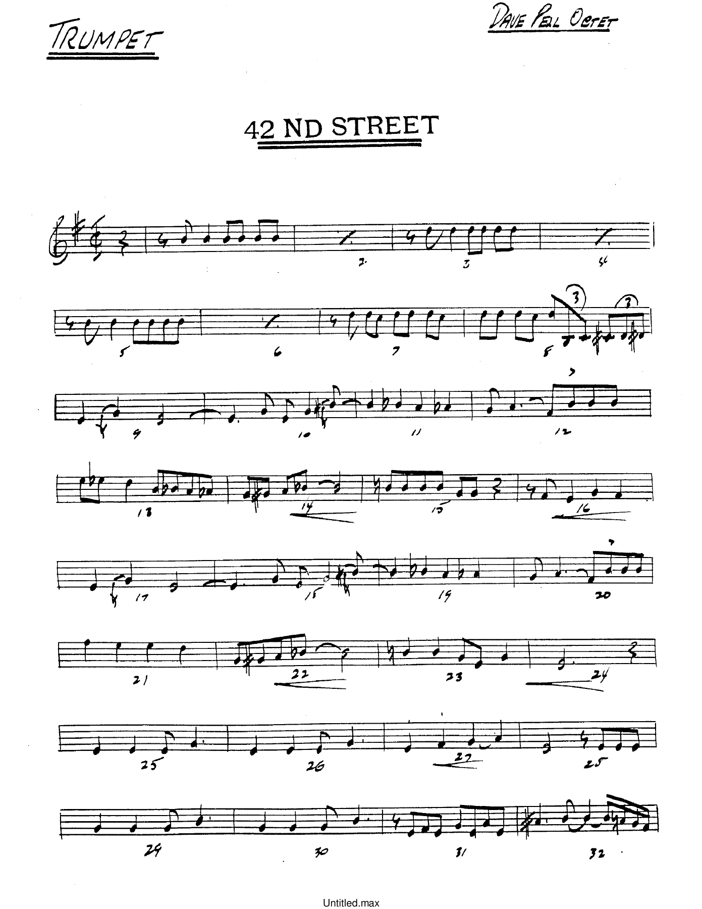 42nd Street — sheet music preview