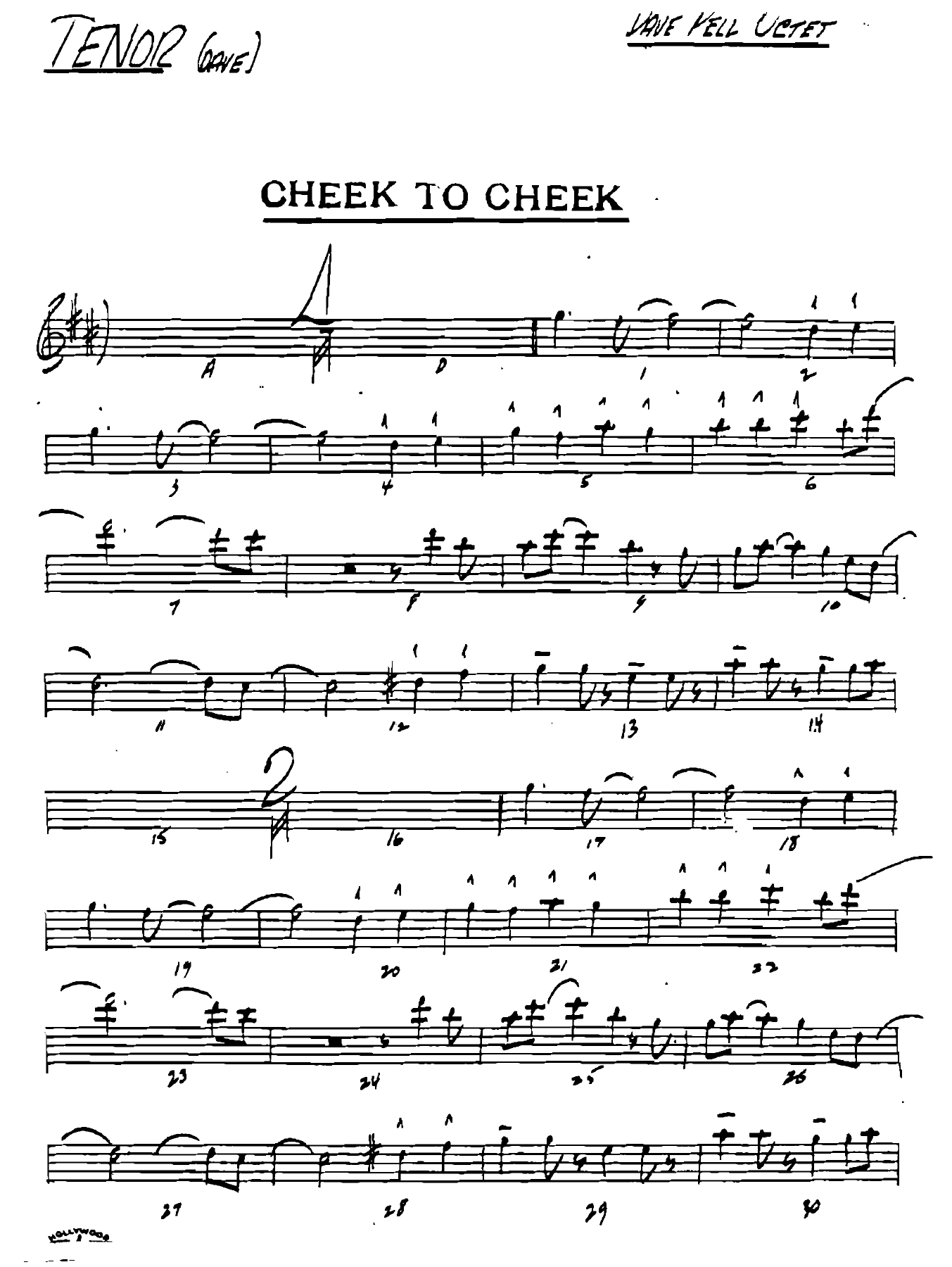 Cheek to Cheek — sheet music preview