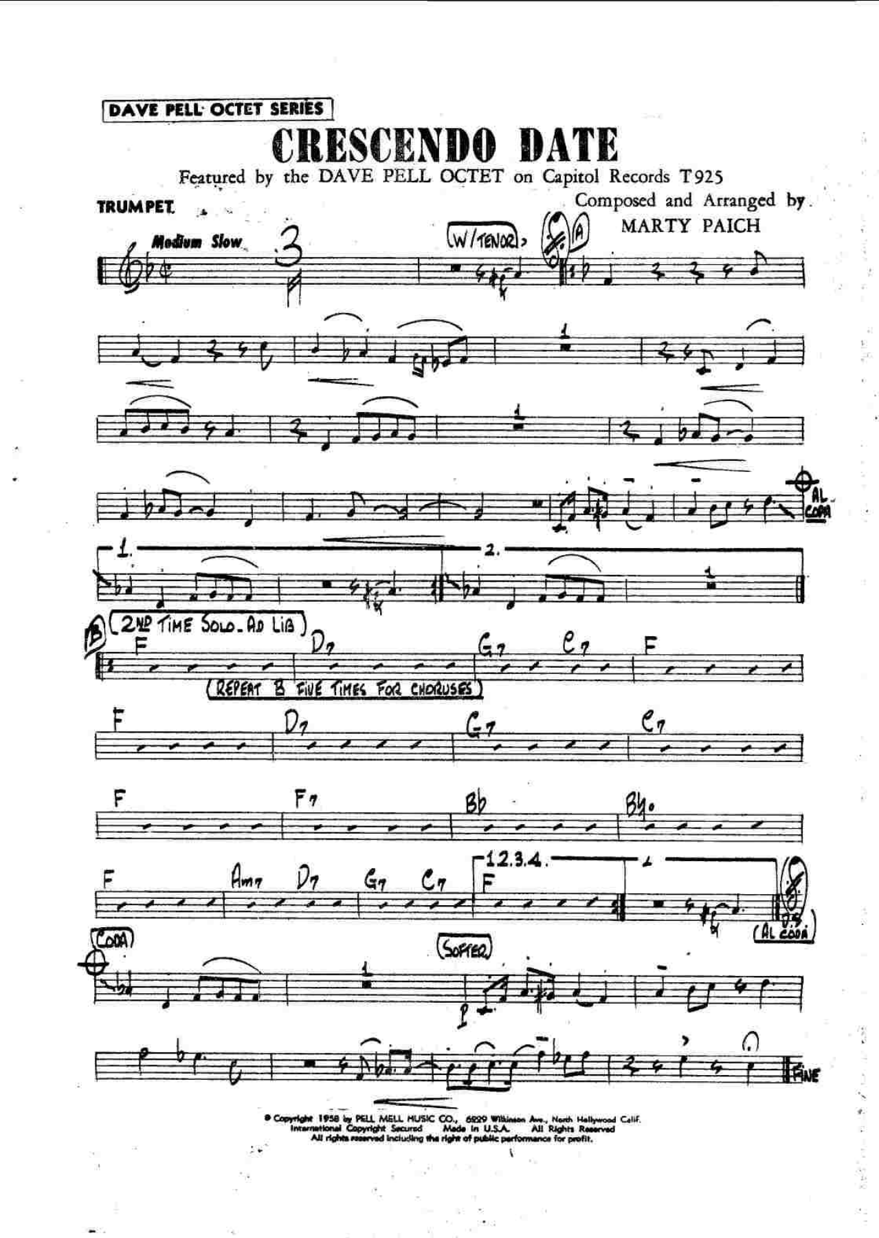 Crescendo Date — sheet music preview