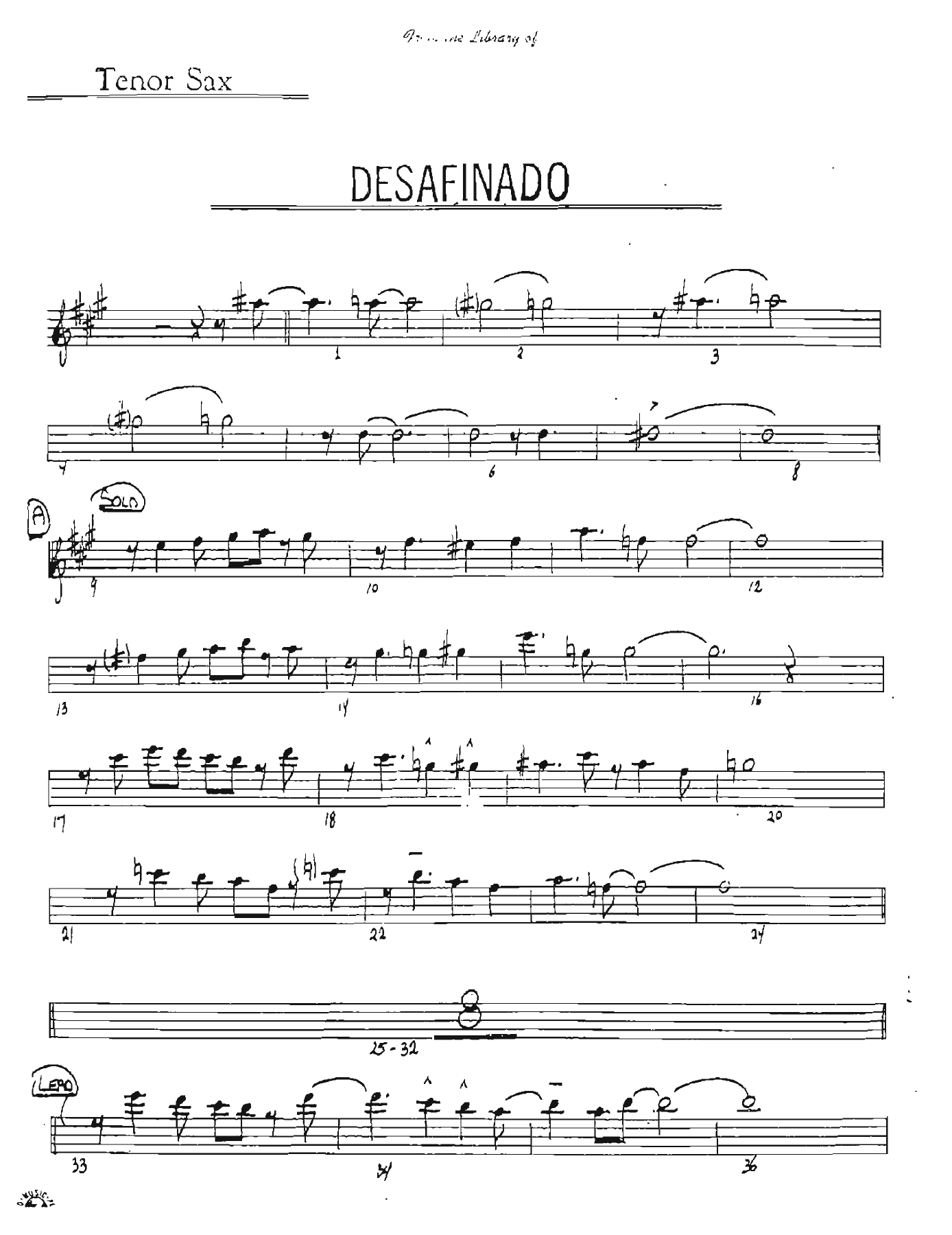 Desafinado — sheet music preview