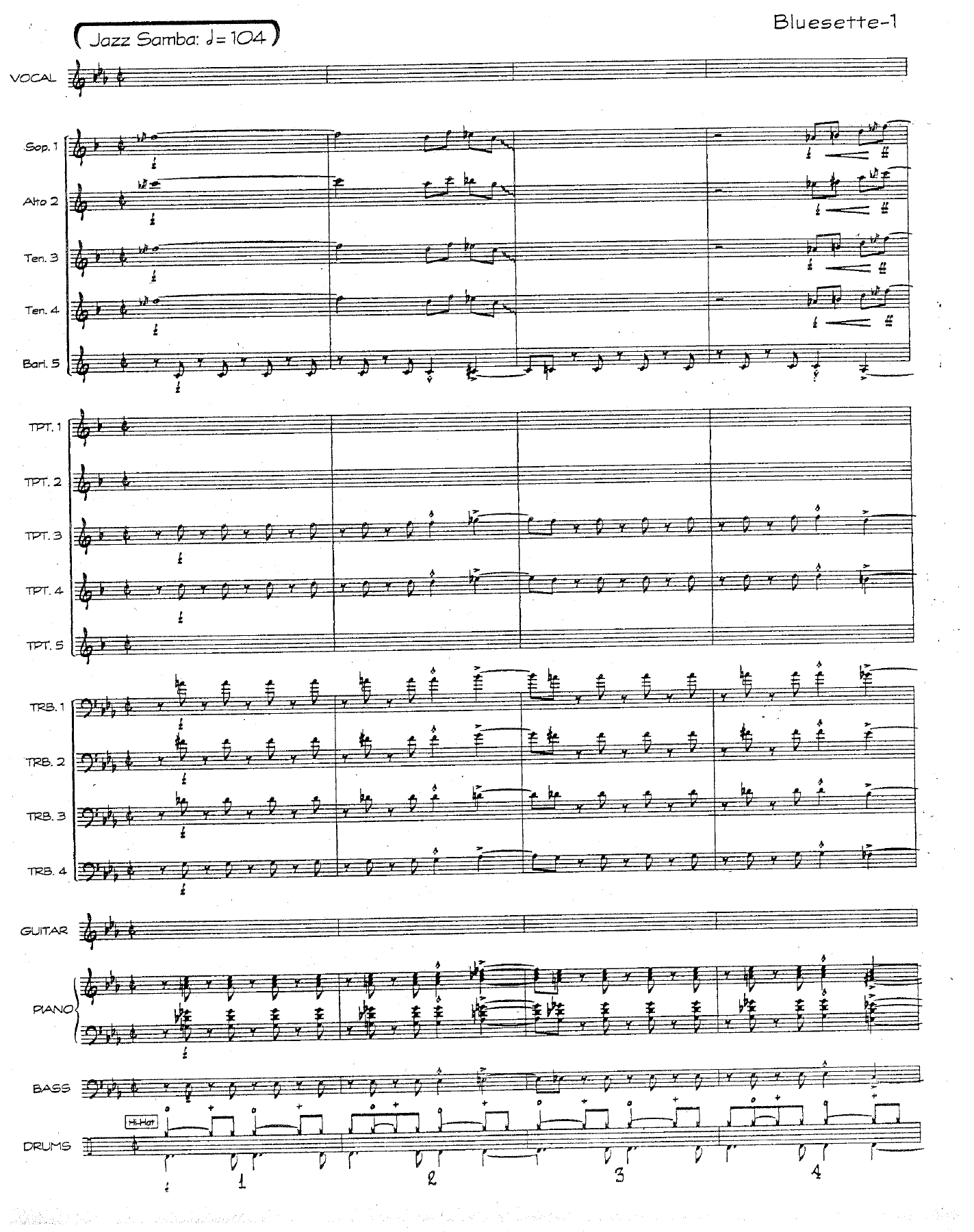 Bluesette — sheet music preview