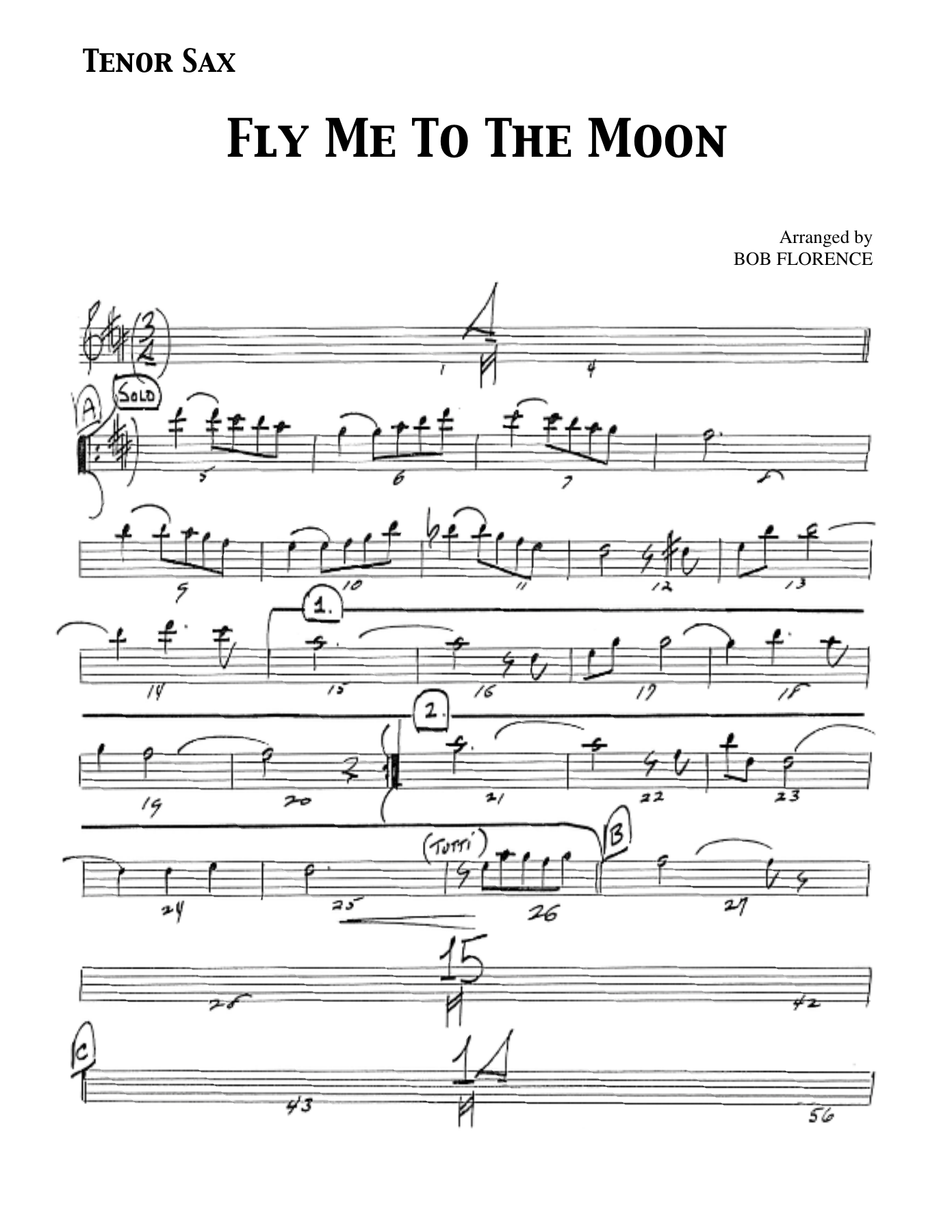 Fly me To The Moon — sheet music preview