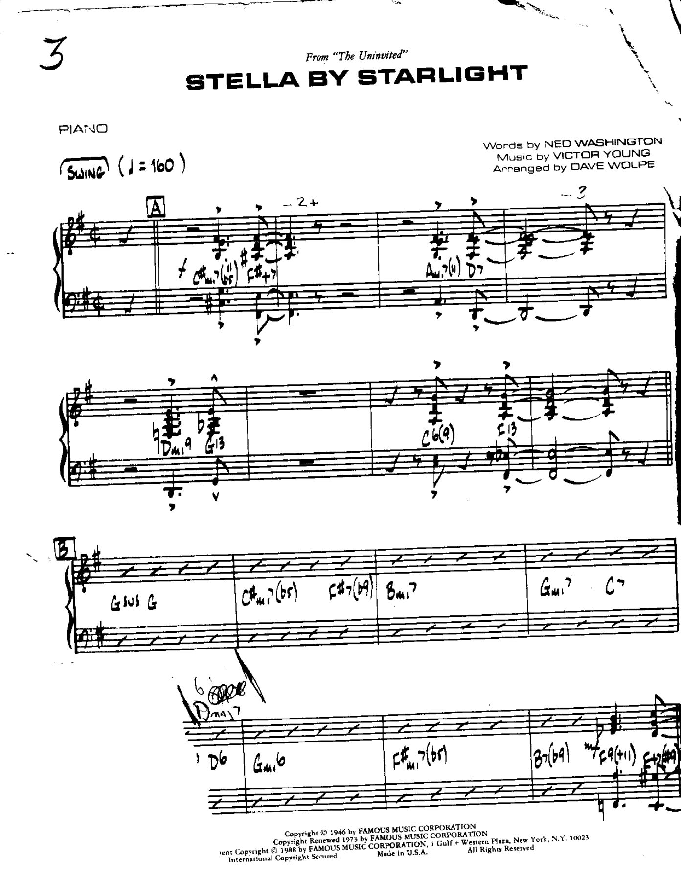 Stella By Starlight — sheet music preview