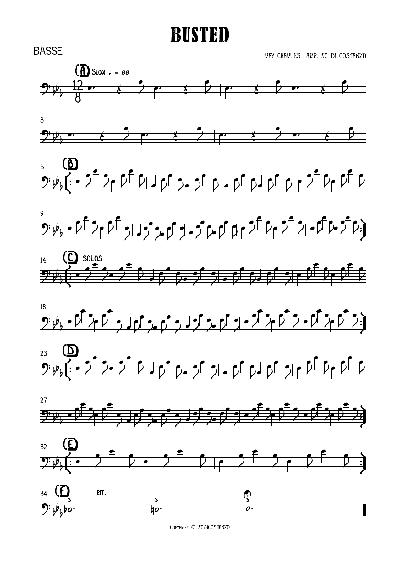 Busted — sheet music preview