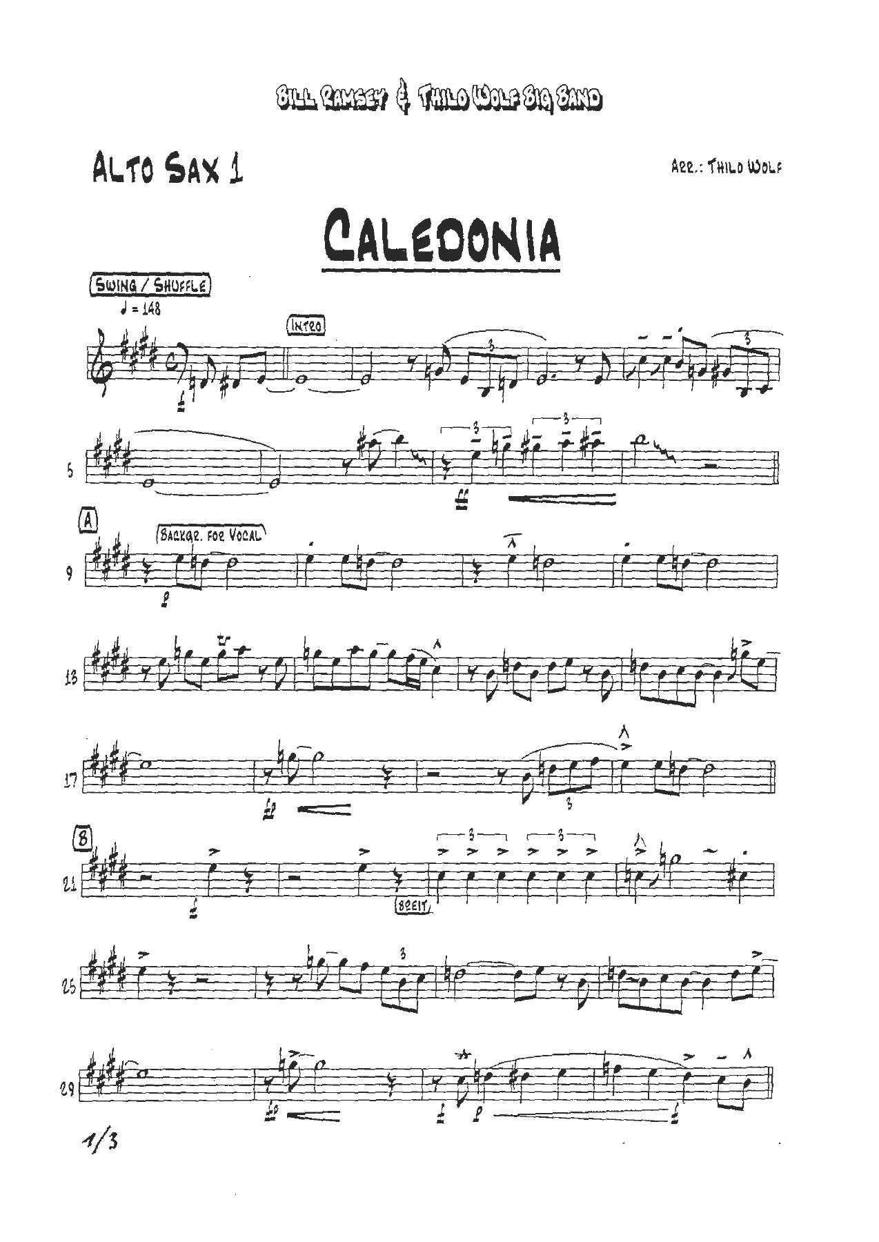 Caledonia — sheet music preview