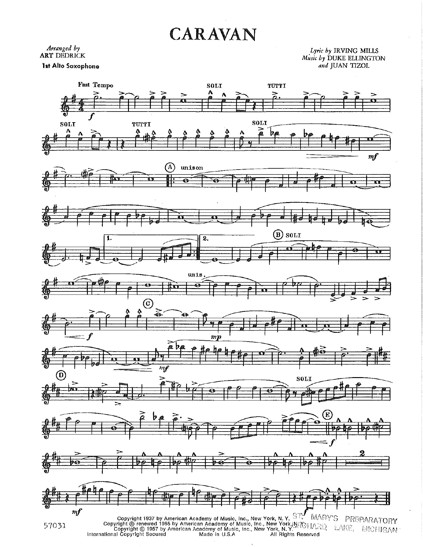 Caravan — sheet music preview
