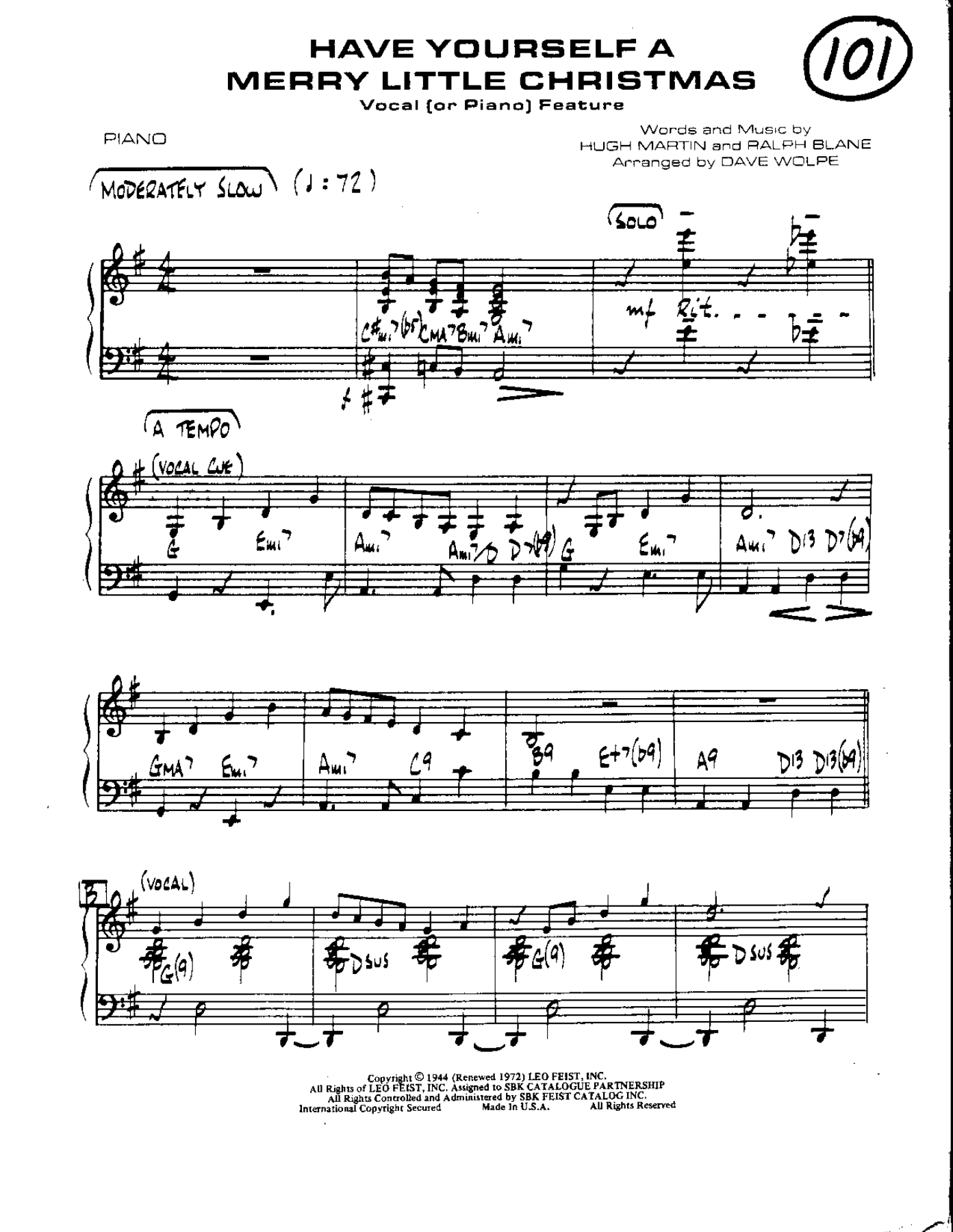 Have Yourself A Merry Little Chrismas — sheet music preview