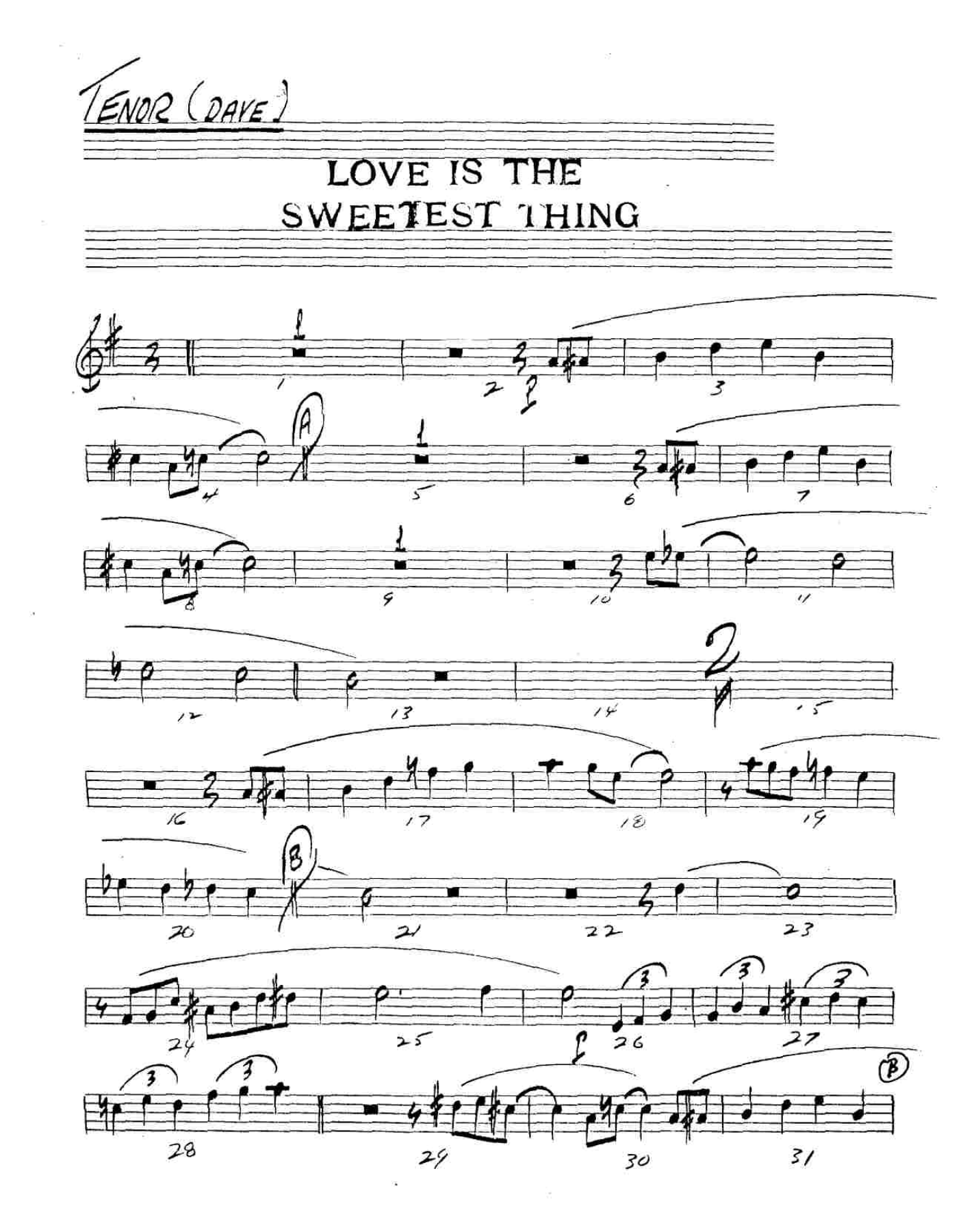 Love Is The Sweetest Thing — sheet music preview