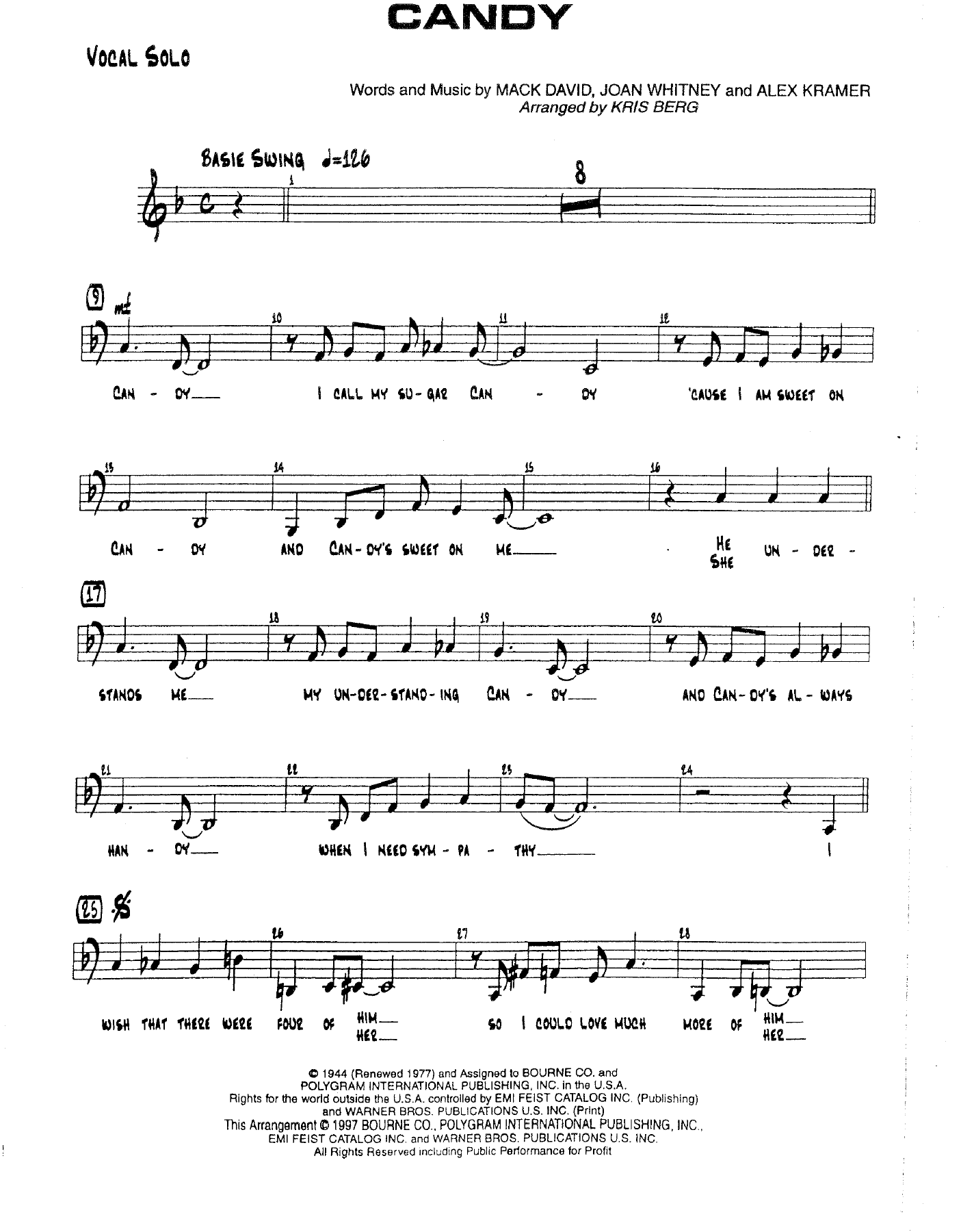 Candy — sheet music preview