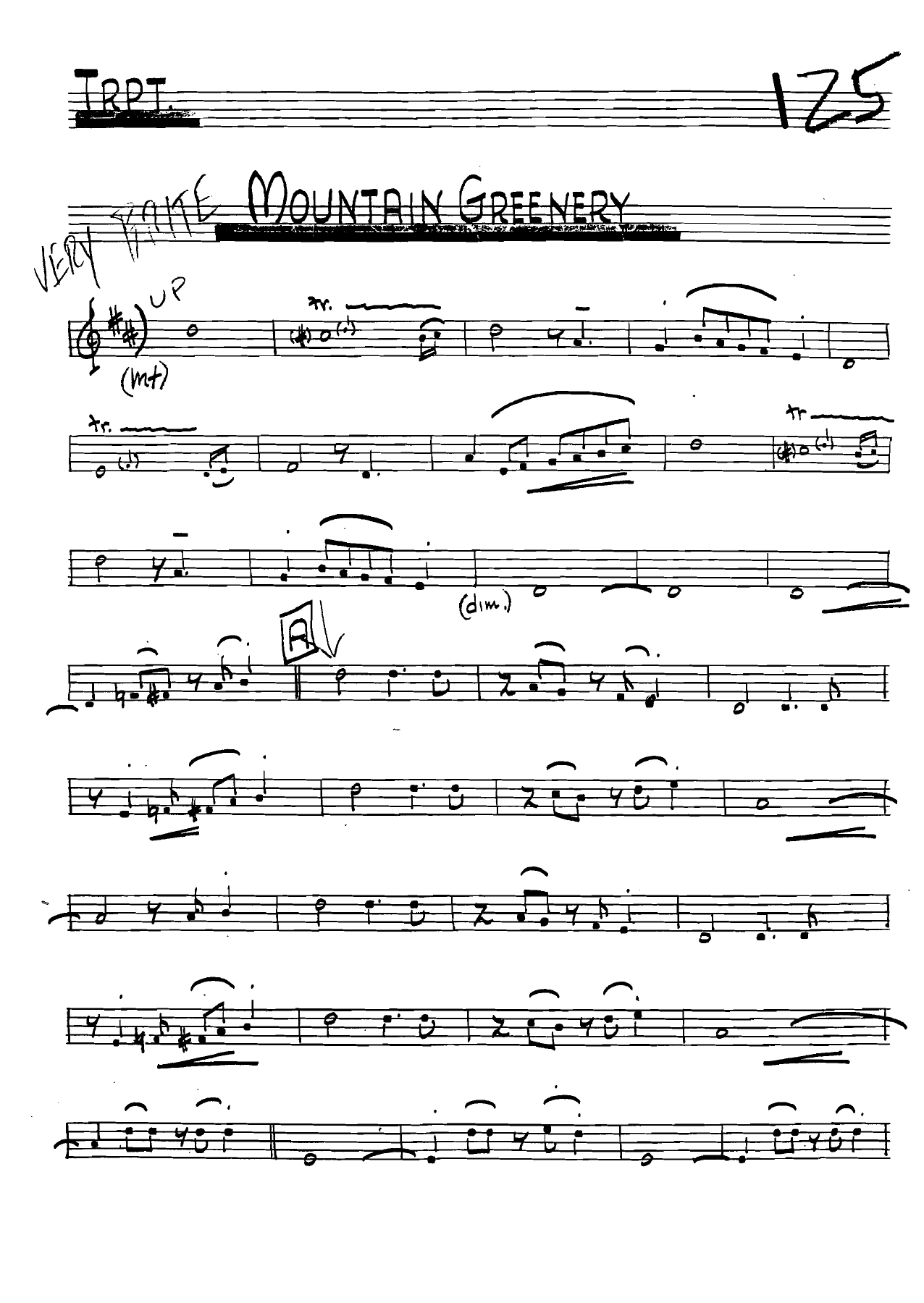 Mountain Greenery — sheet music preview