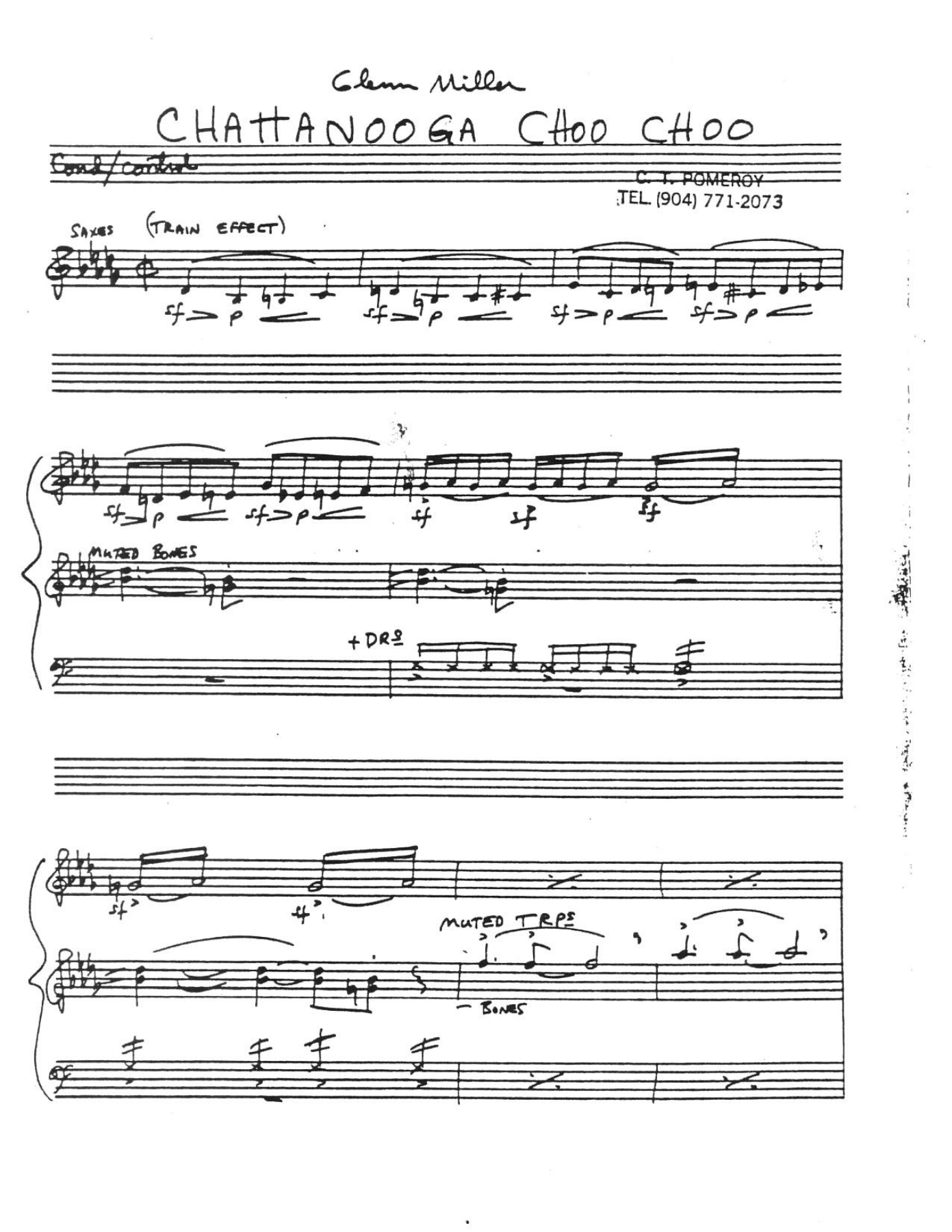 Chattanooga Choo Choo — sheet music preview