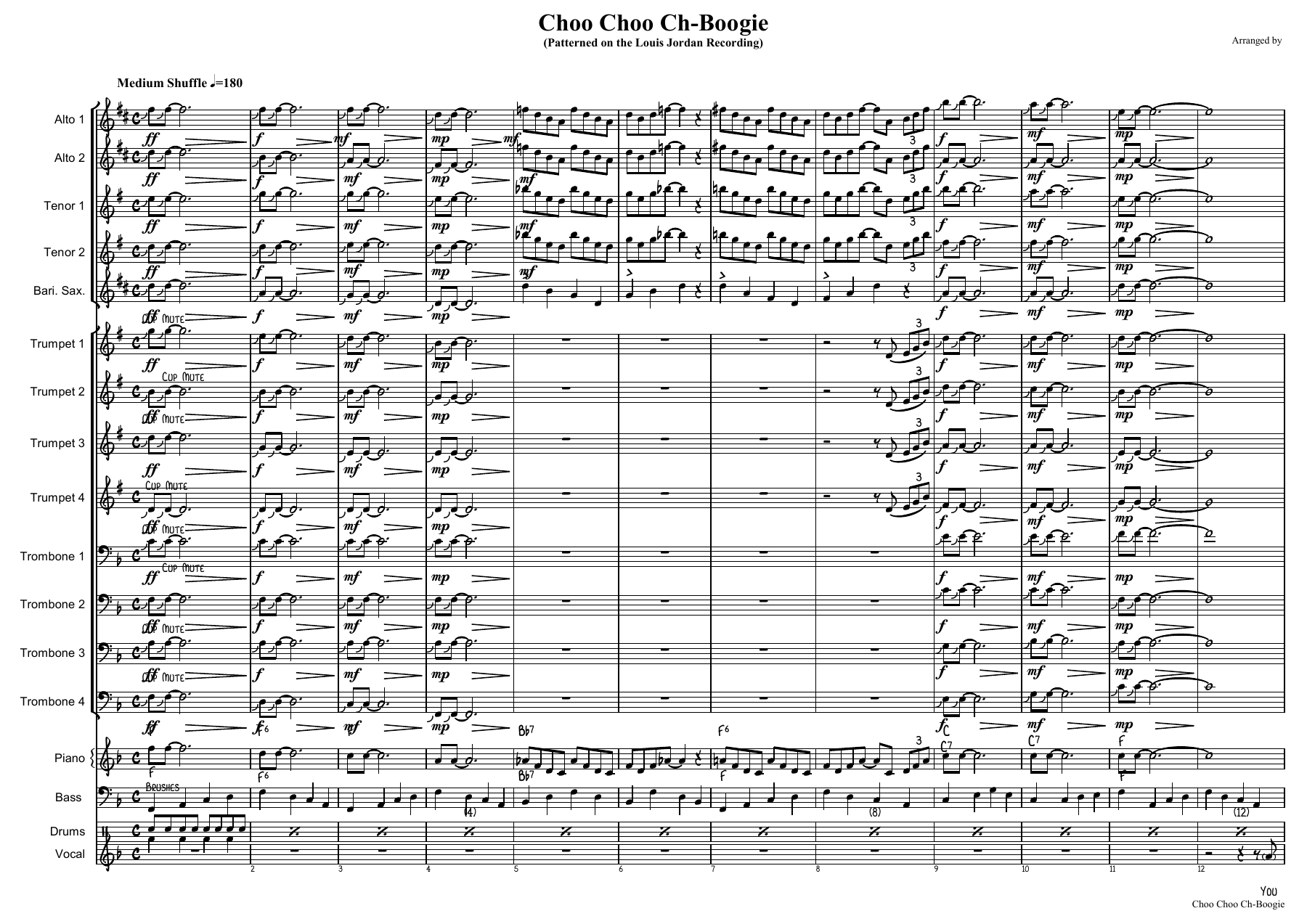 Choo Choo Ch' Boogie — sheet music preview