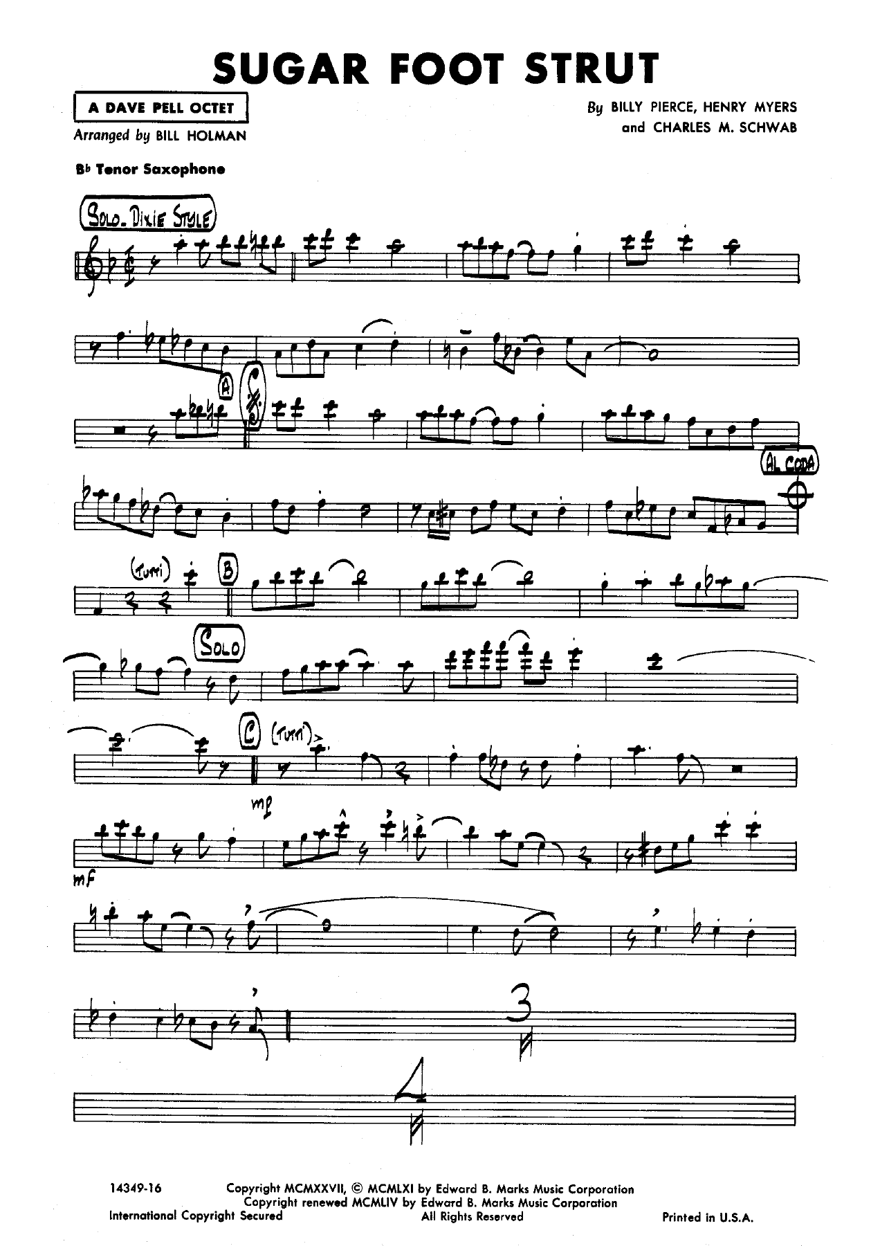 Sugar Foot Strut — sheet music preview