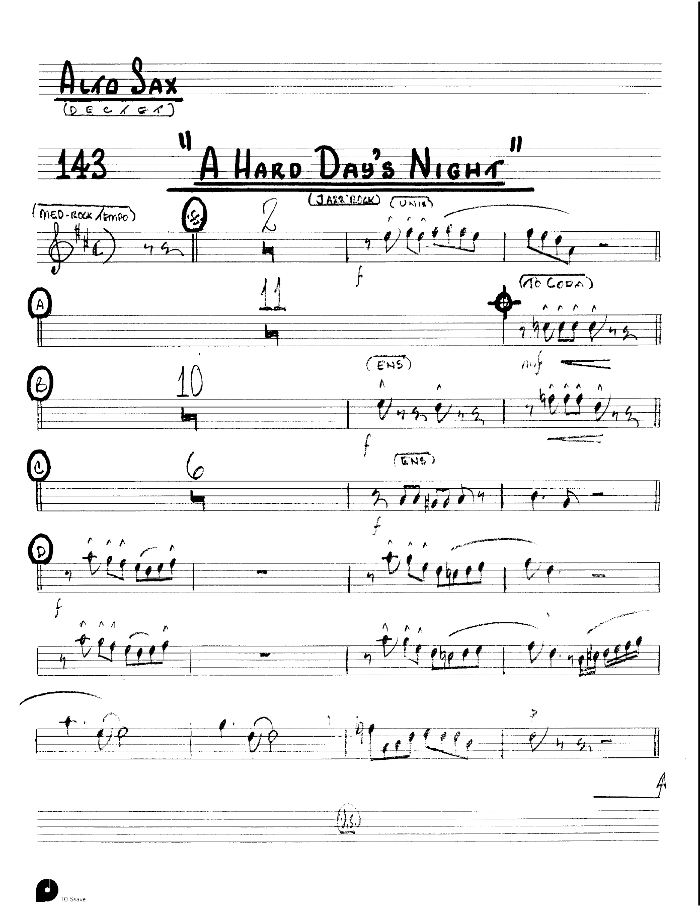 A Hard Days Night (Kenton Dectet #143) 3213 — sheet music preview
