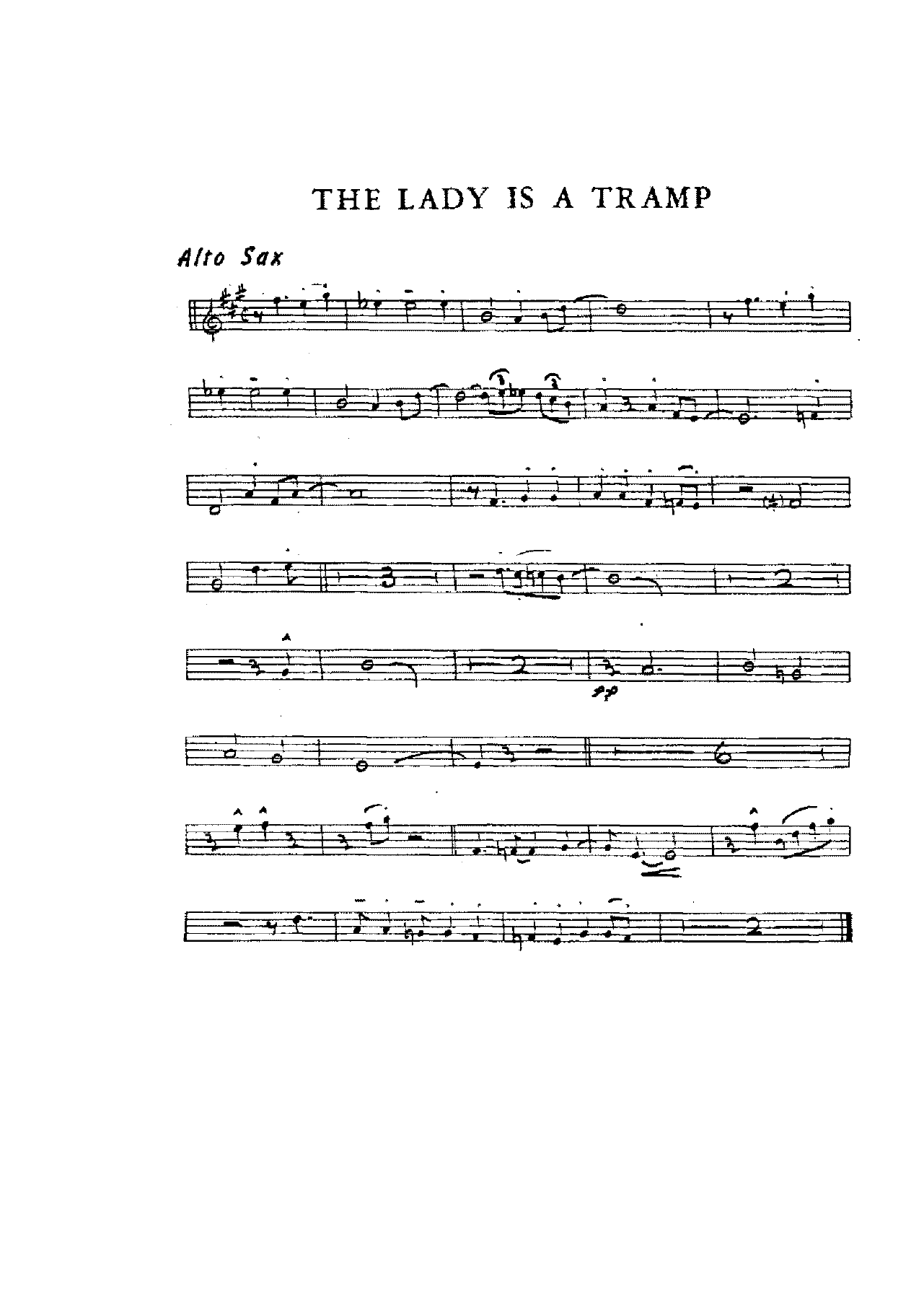 The Lady Is A Tramp — sheet music preview