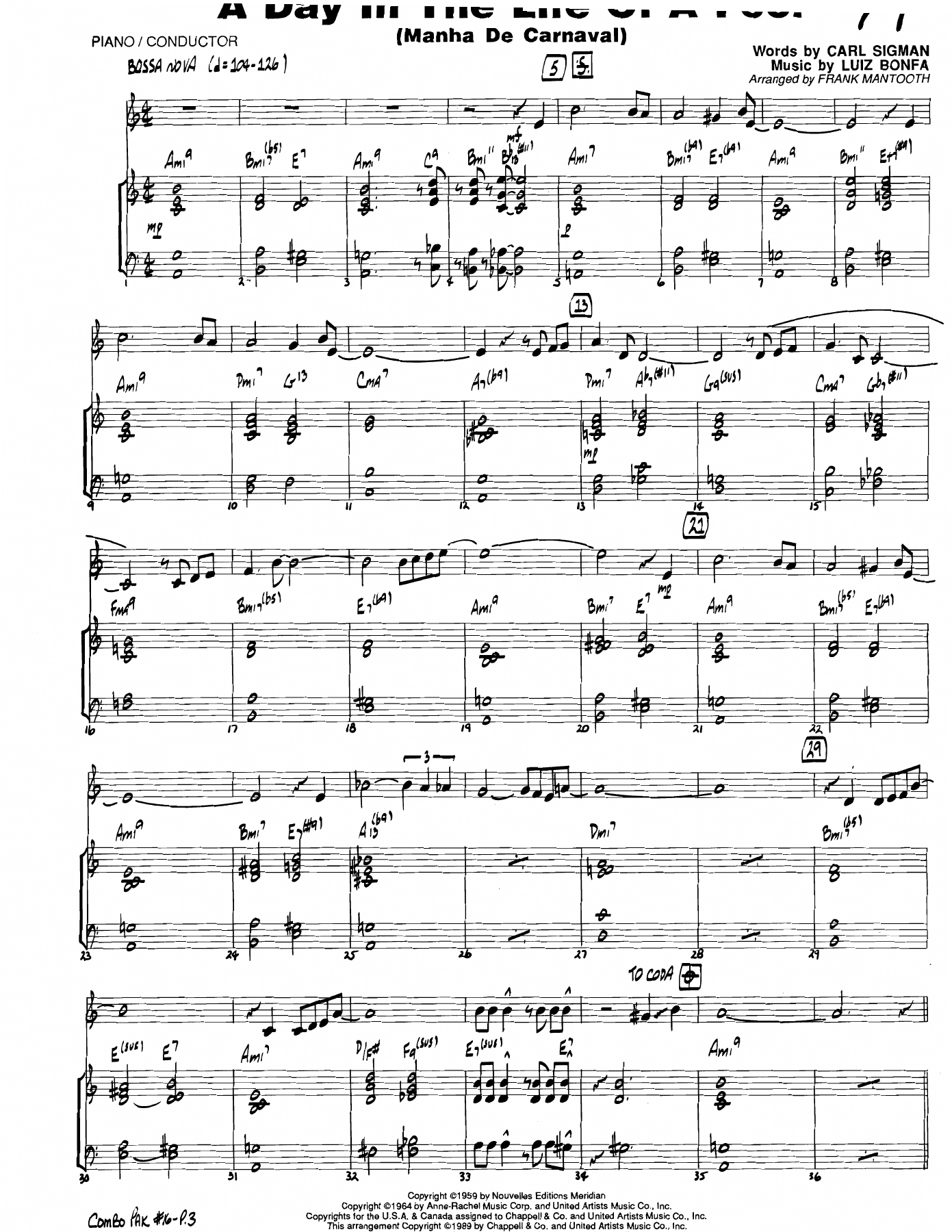 A Day In The Life Of A Fool — sheet music preview